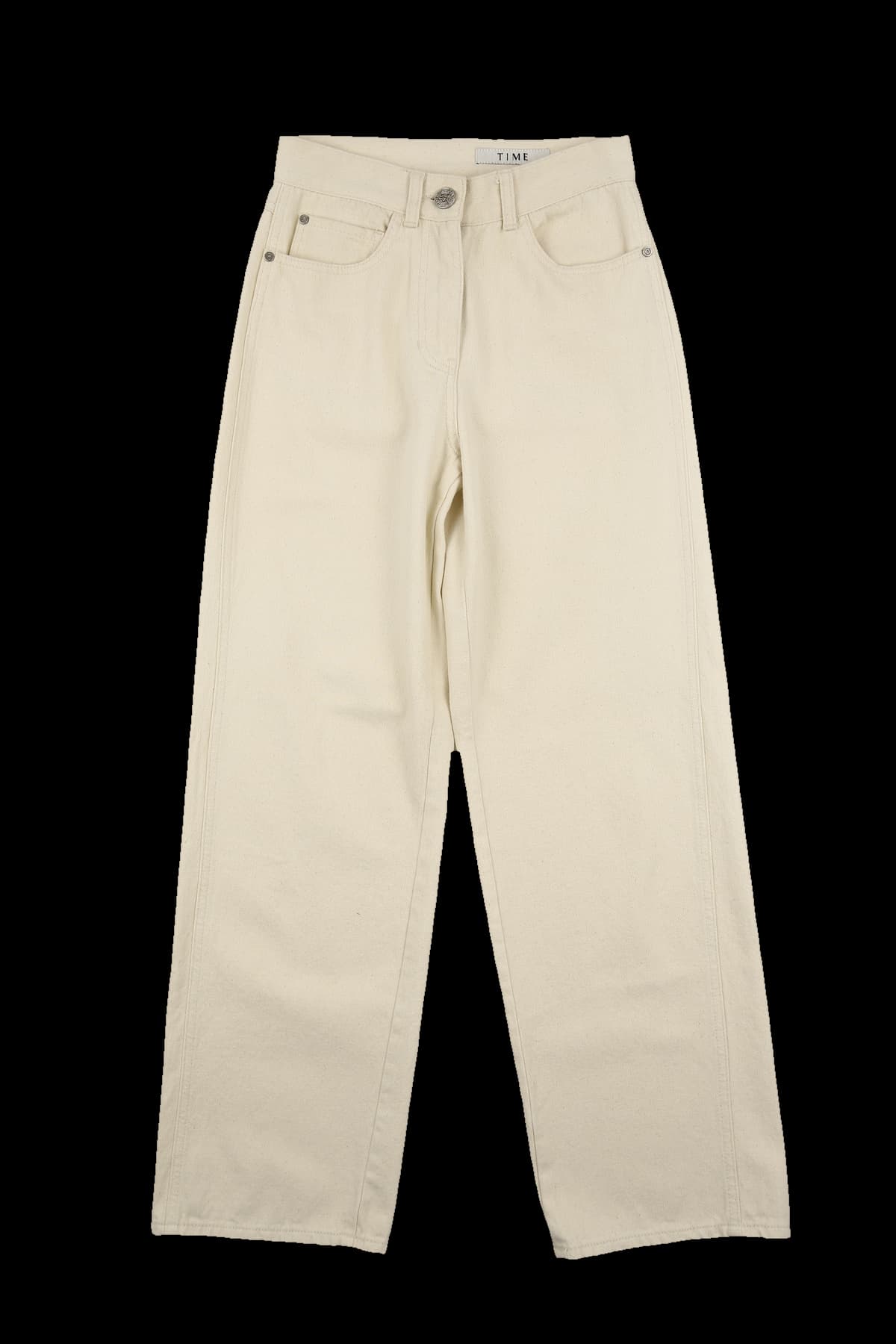 포켓 자수 코튼 팬츠