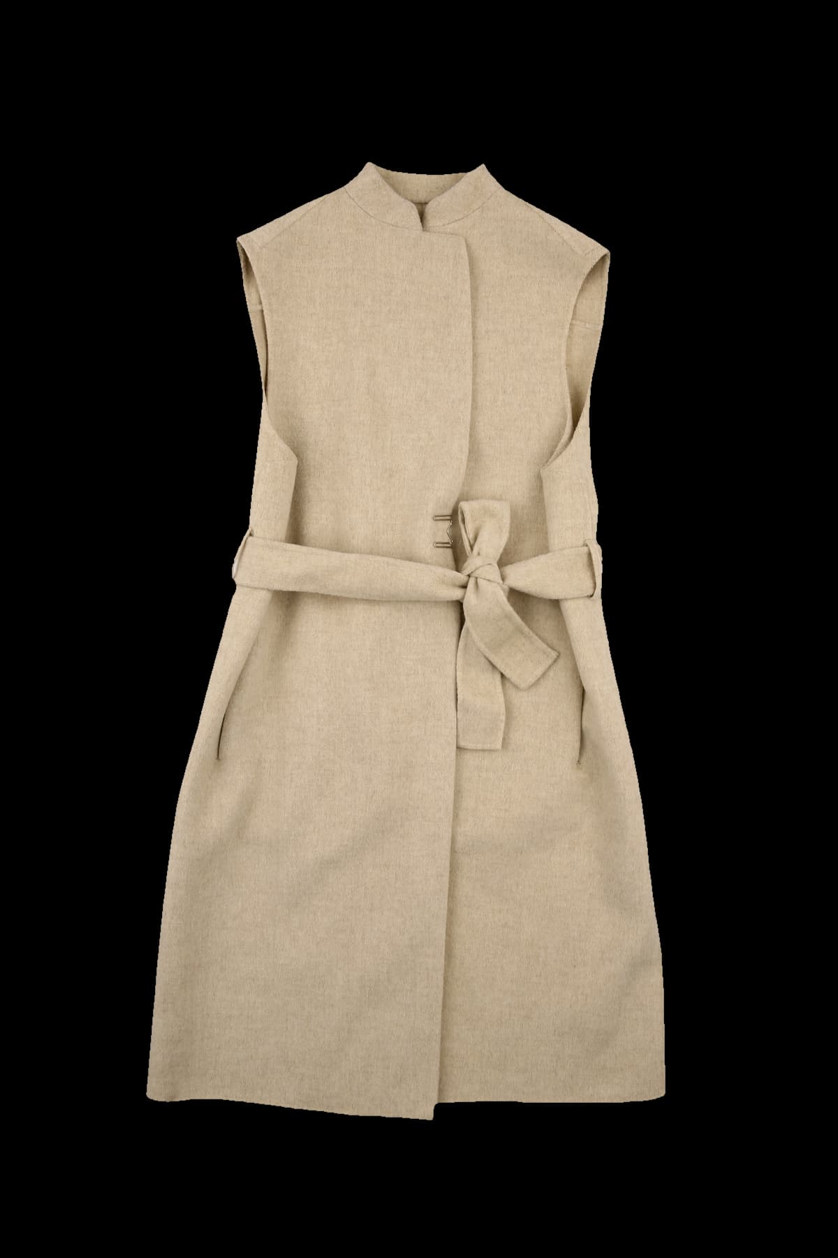 롱 벨티드 베스트 코트  