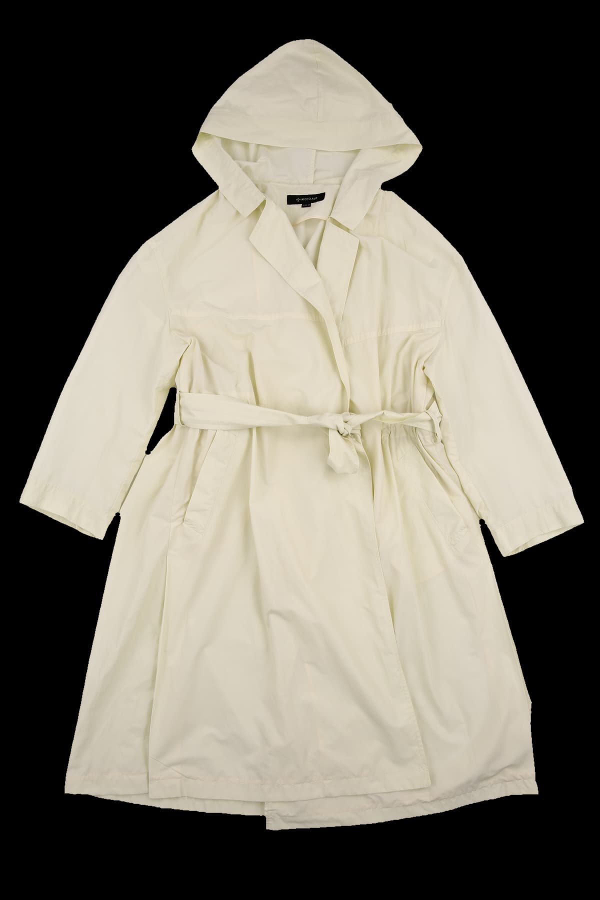 벨티드 후드 롱 코트