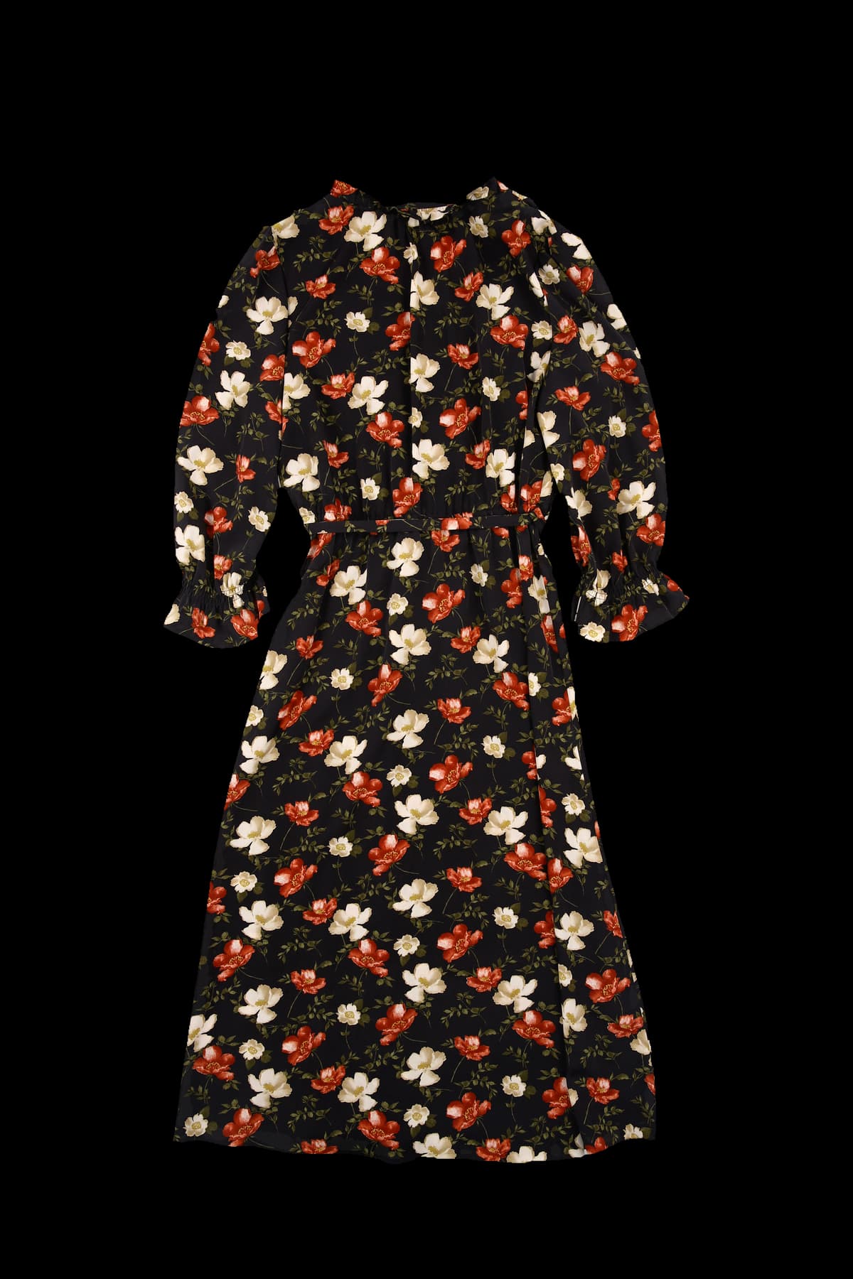 플라워 패턴 프릴 원피스