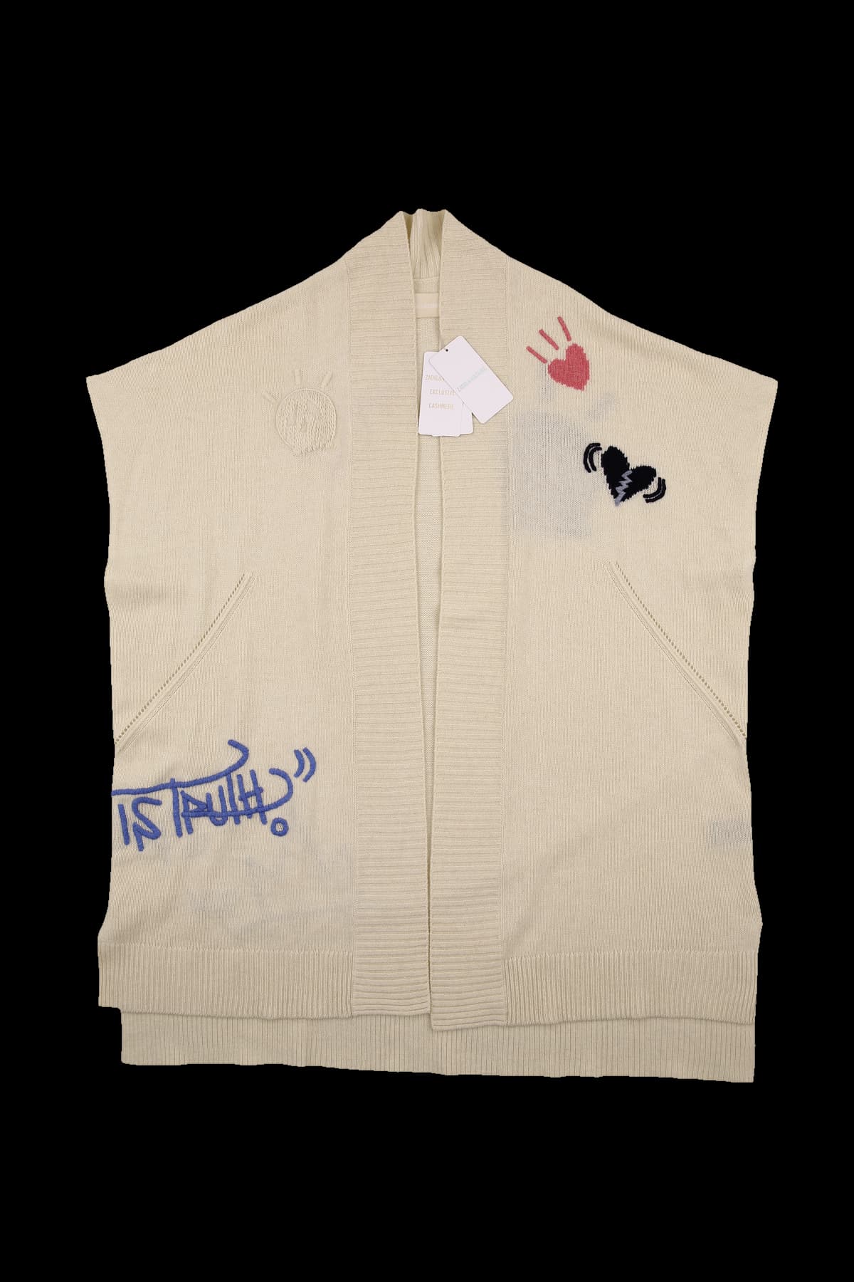 [새상품] 자수 캐시미어 가디건