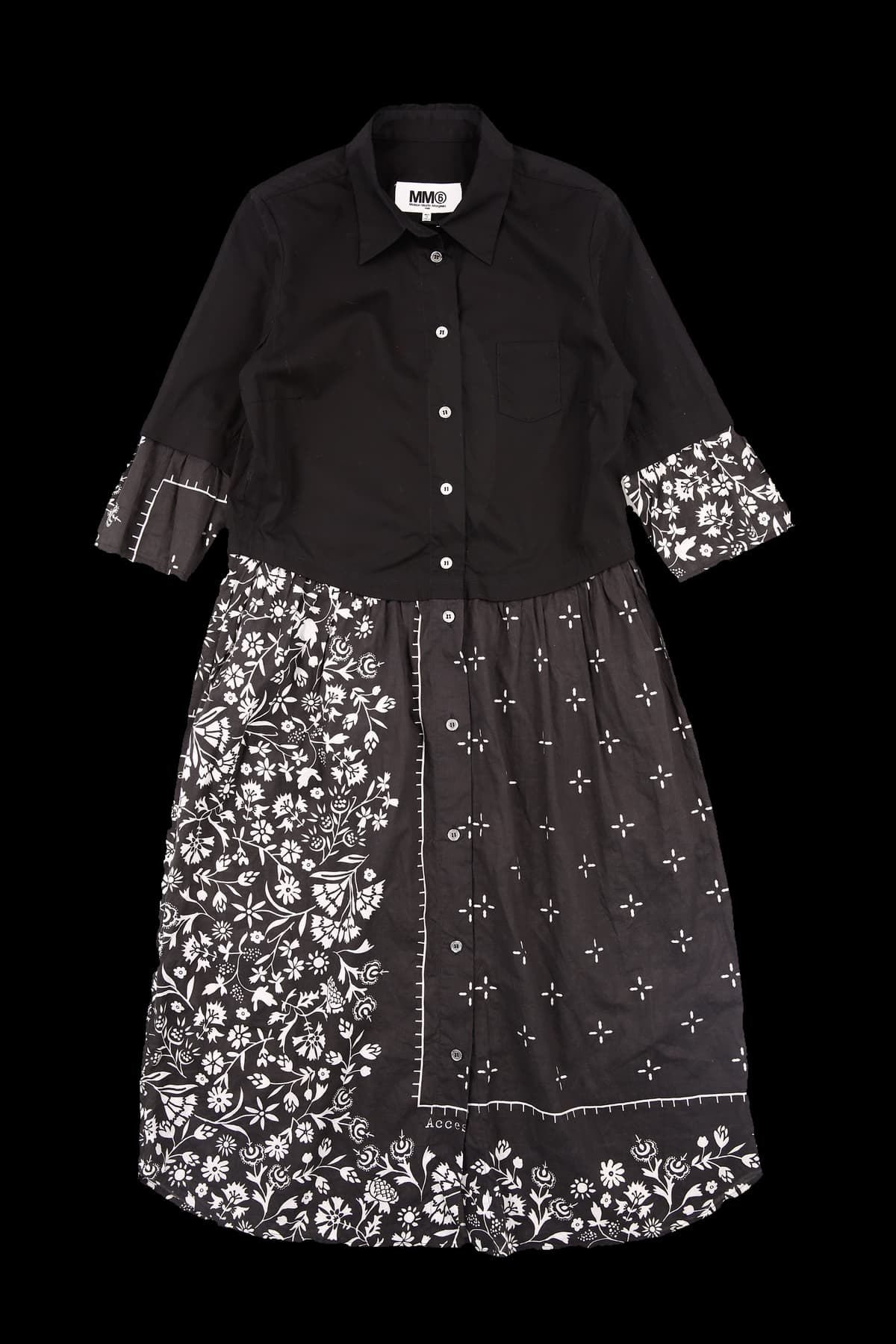 레이어드 패턴 셔츠 원피스