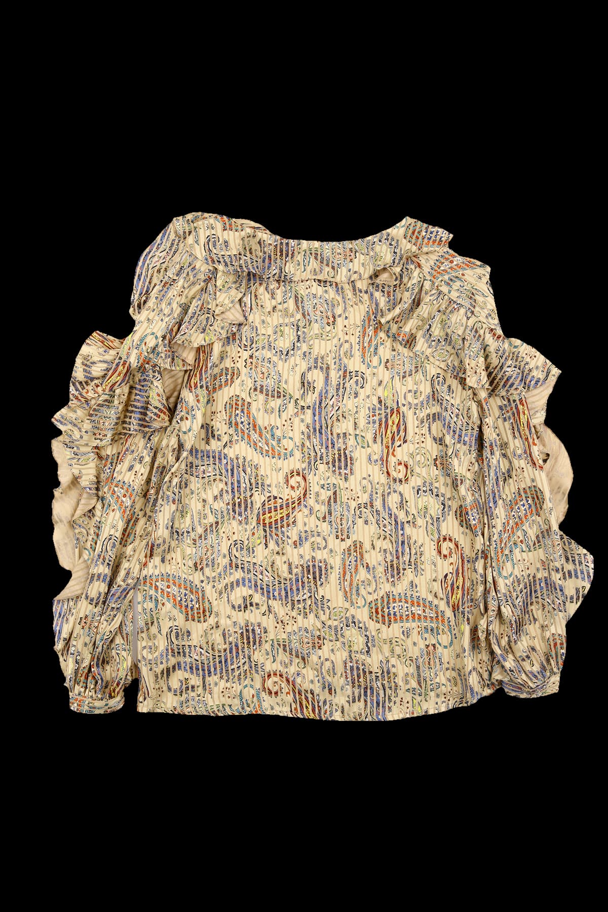 러플 패턴 스트라이프 블라우스