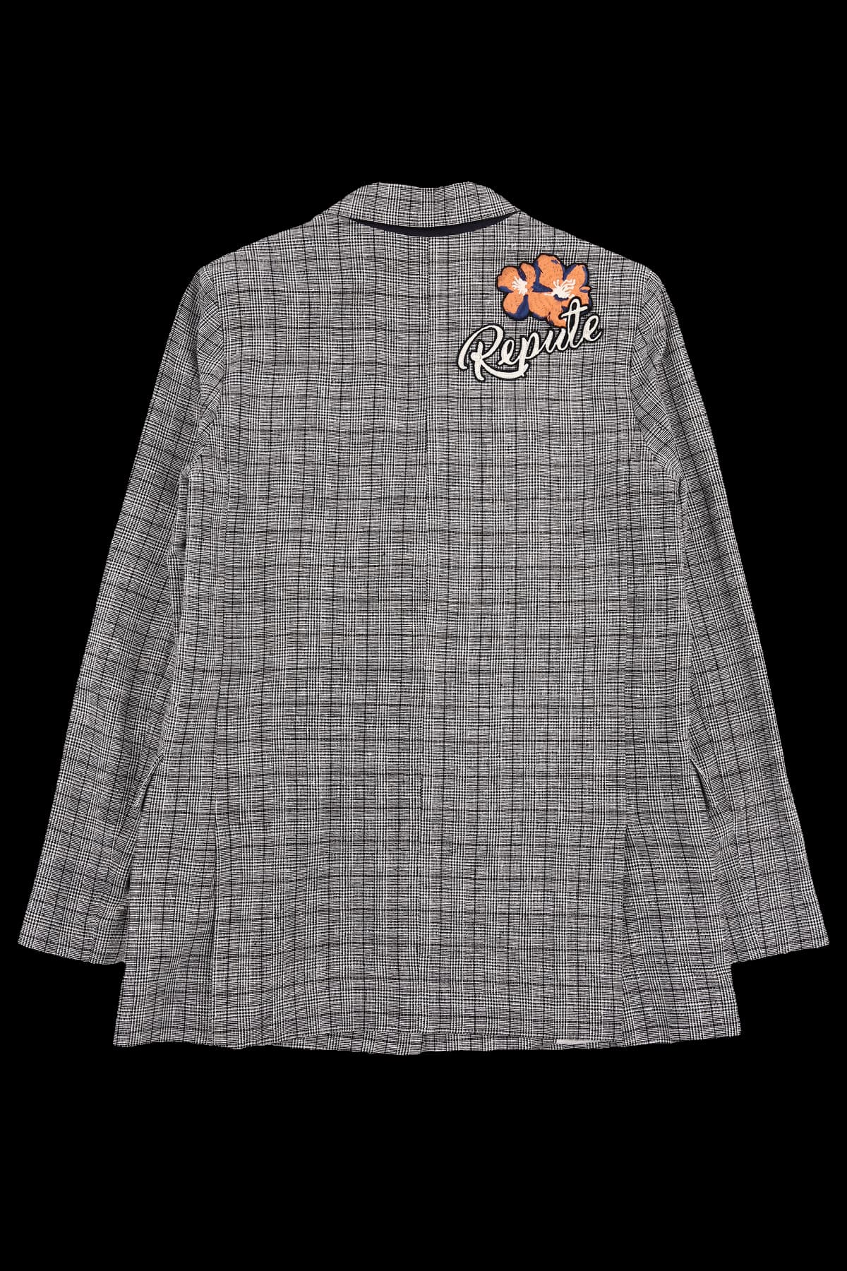 체크 더블버튼 자켓