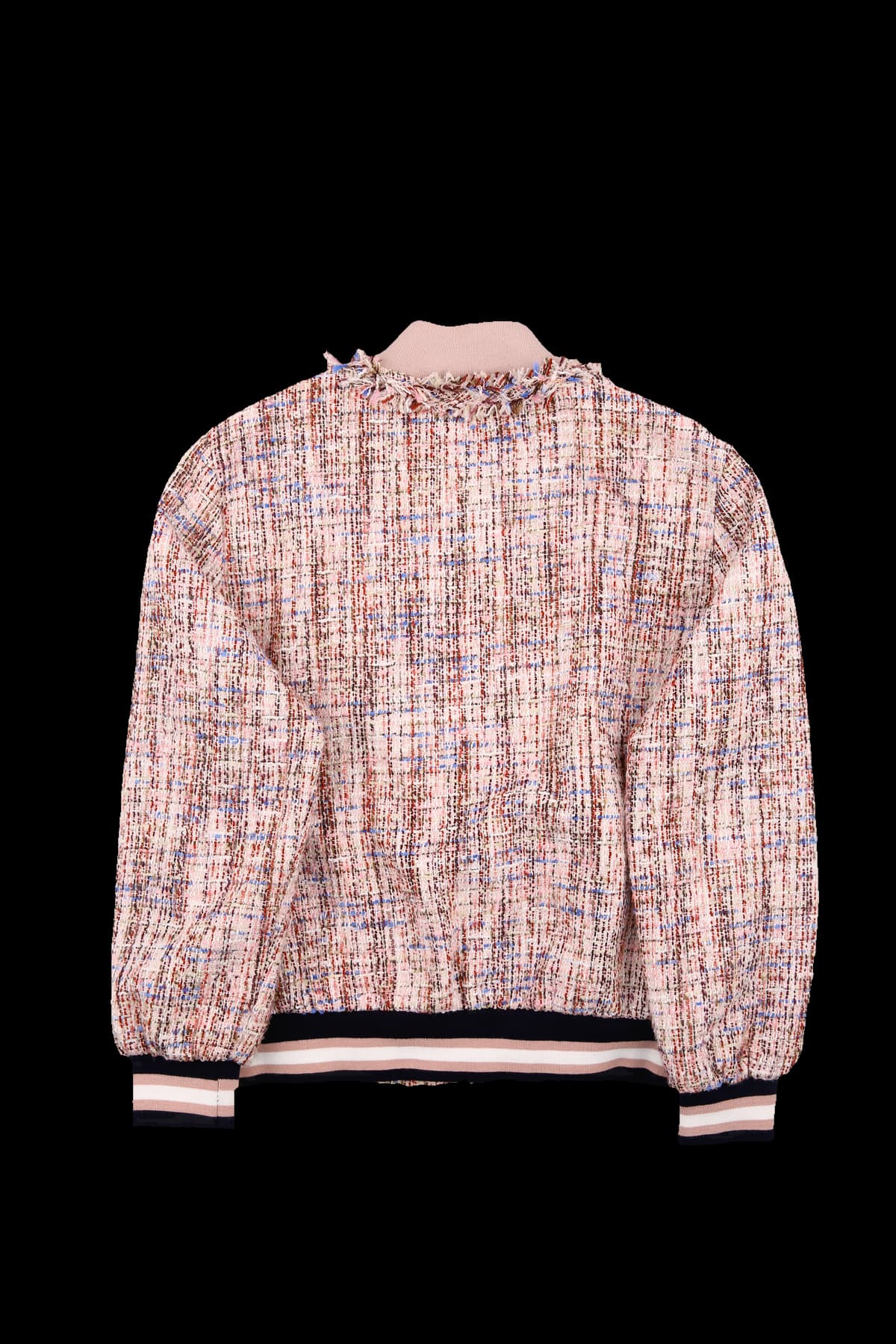  트위드 집업 블루종 자켓