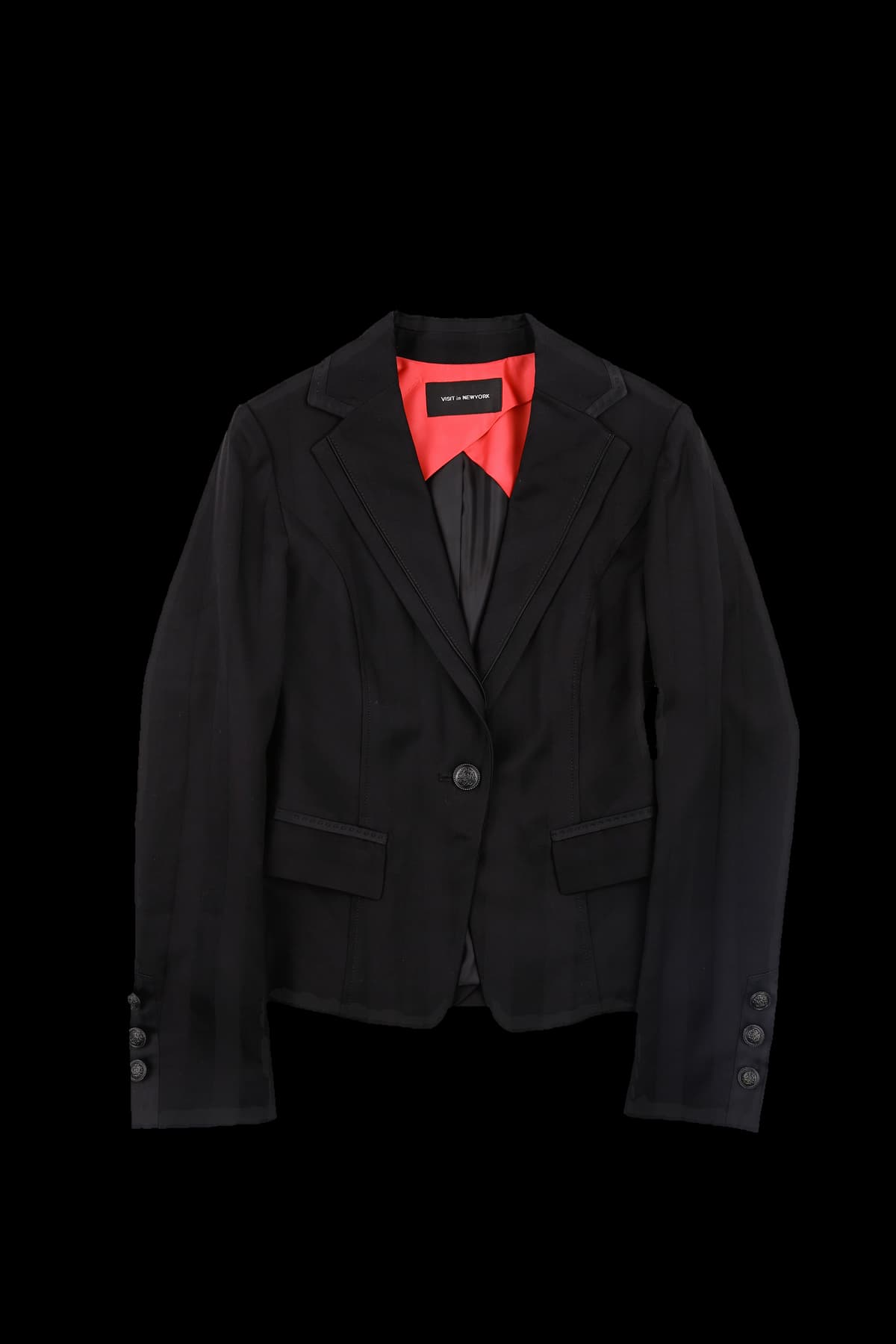 스트라이프 라인 절개 자켓