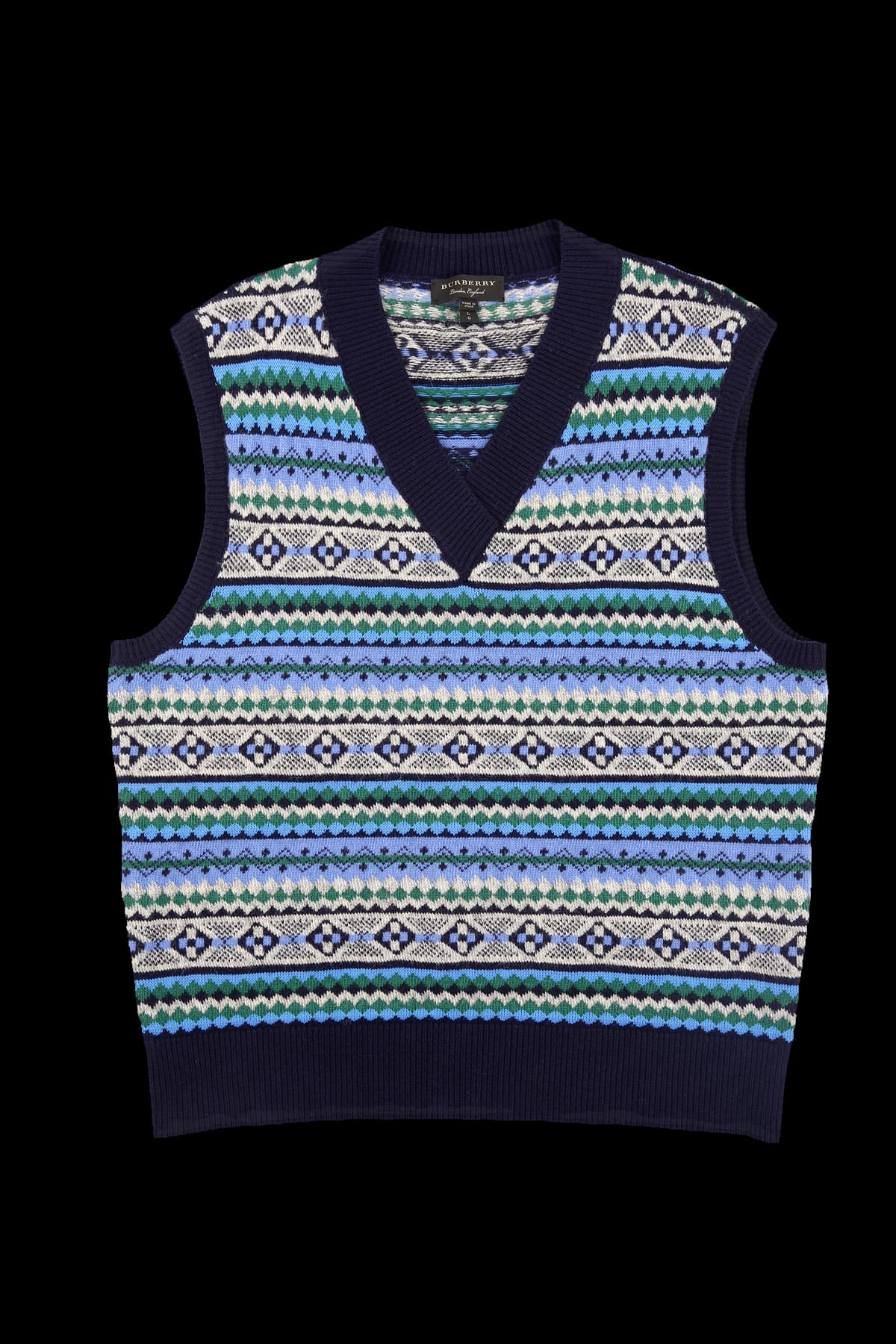 [남성]버버리 패턴 브이넥 베스트