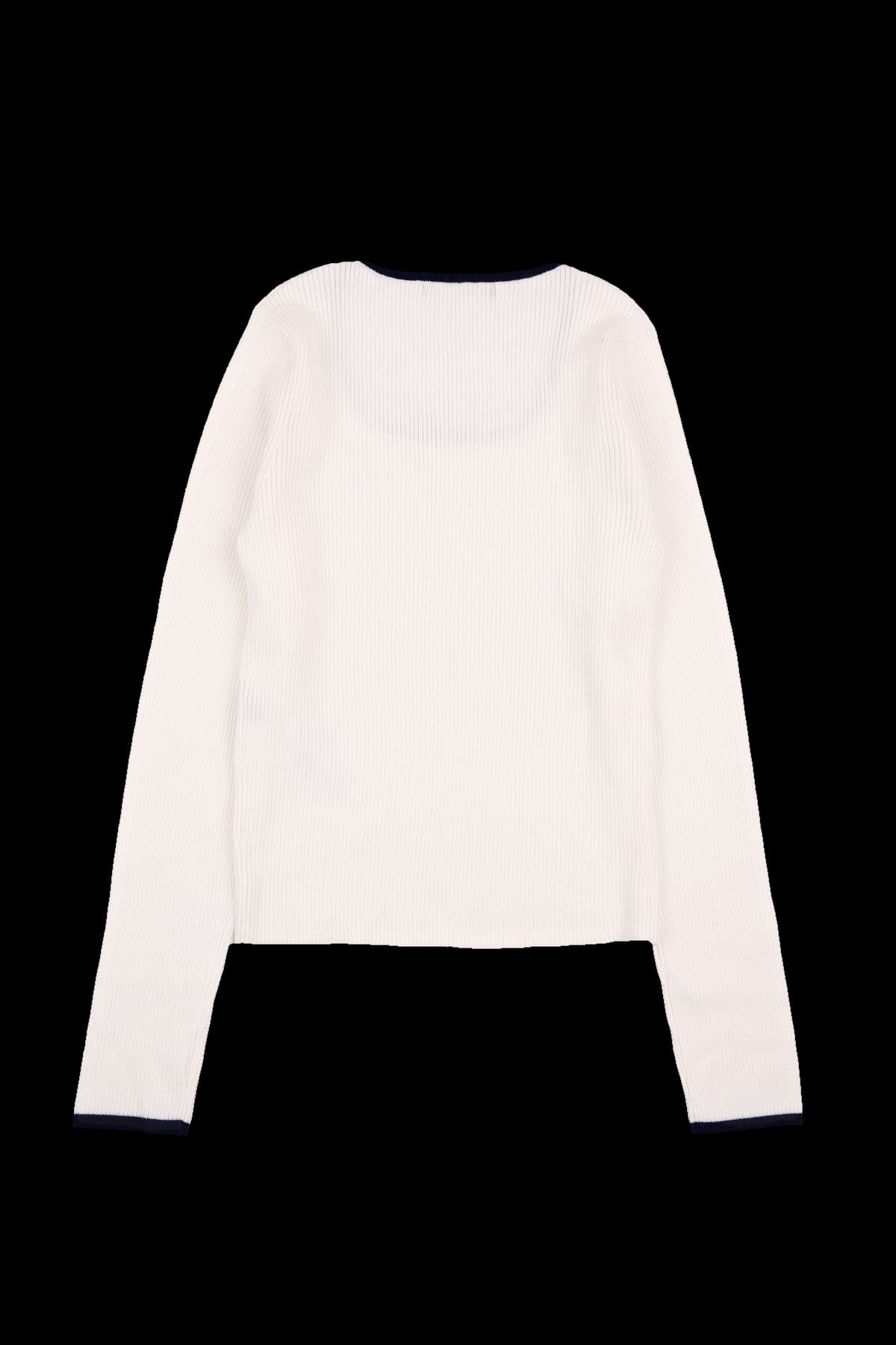 배색 라인 긴팔 니트