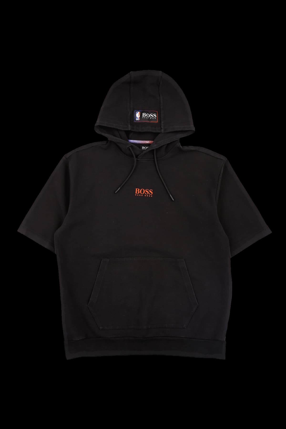 [남성] 로고 배색 후드 반팔 티셔츠