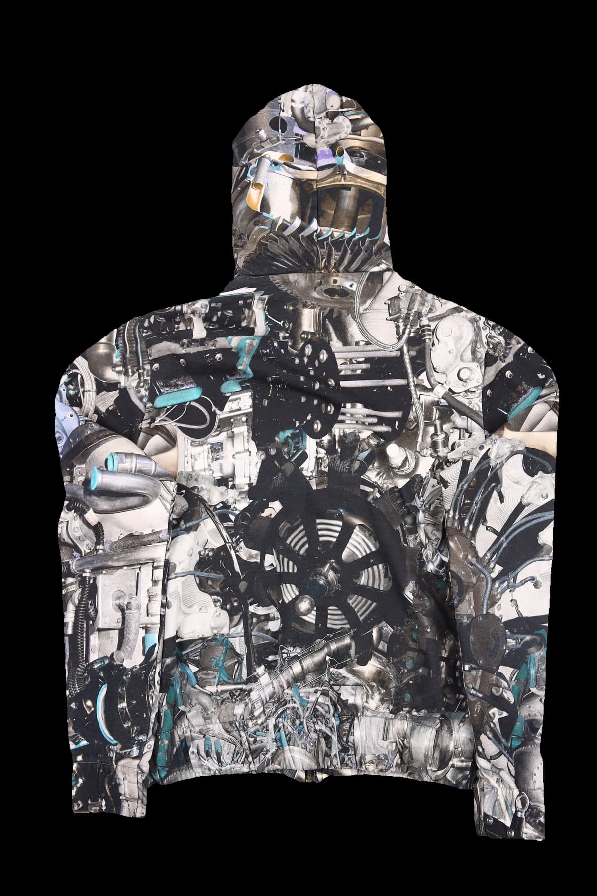 [남성] 패턴 기모 후드 집업