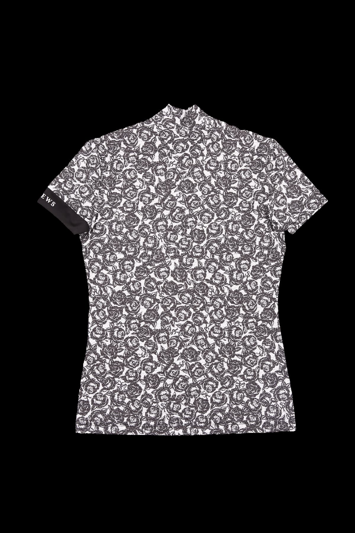 플로럴 하이넥 티셔츠