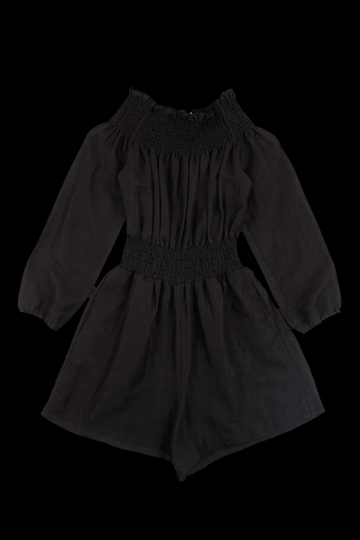 허리 밴딩 점프수트