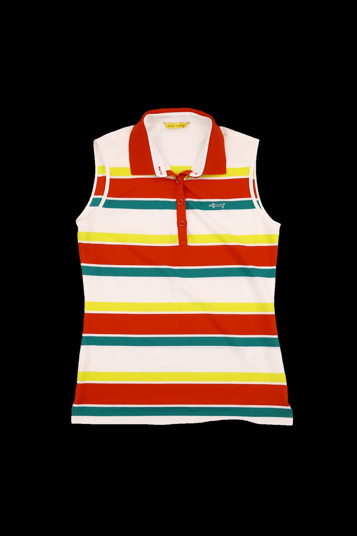 스트라이프 민소매 카라티