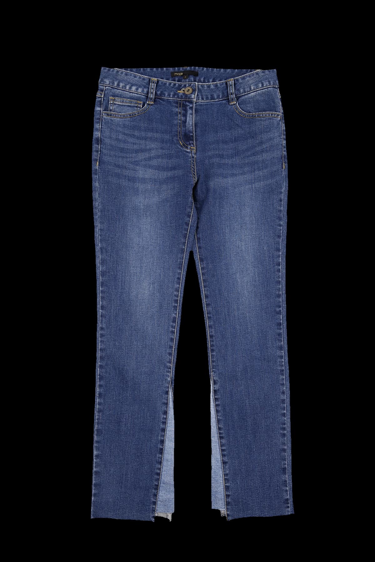 언발란스 컷팅 데님 팬츠