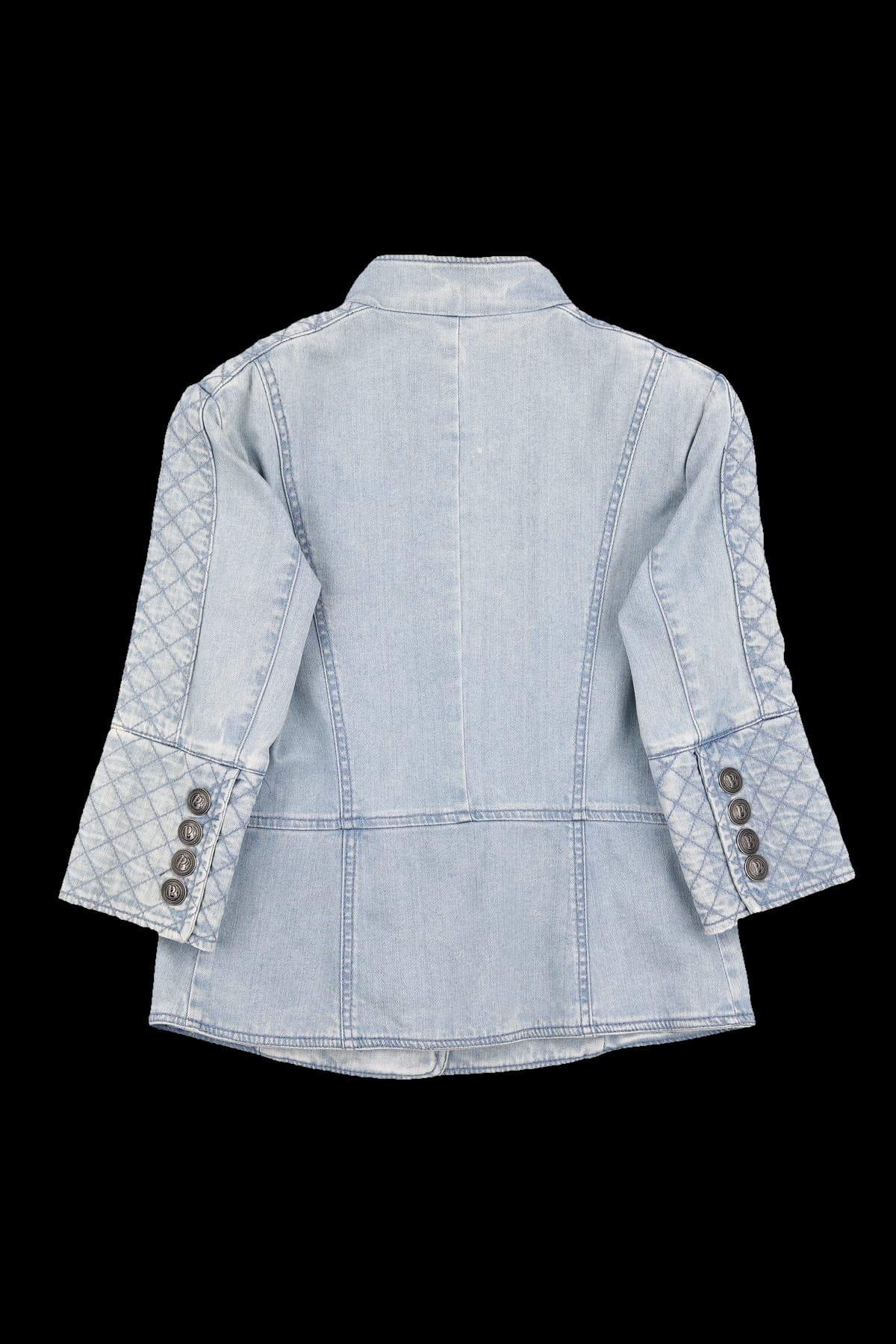 더블 버튼 데님 자켓