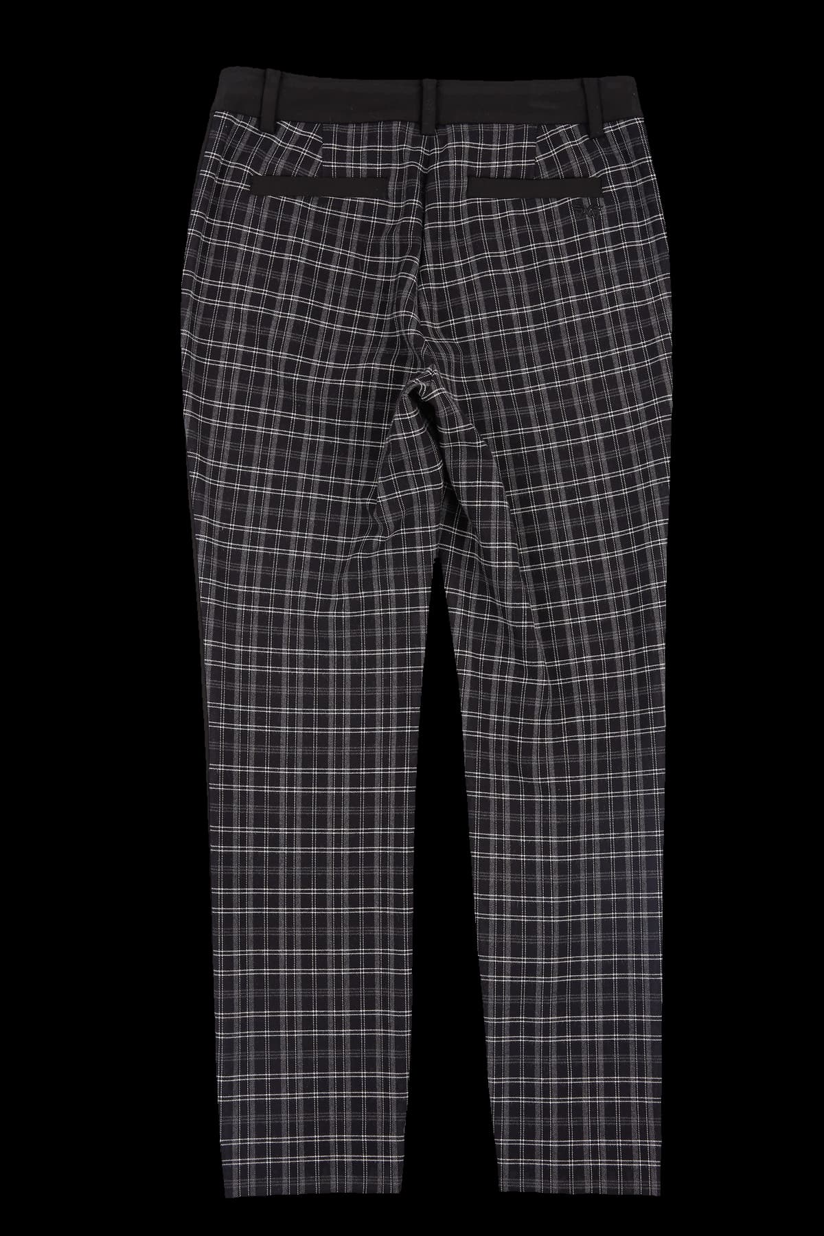 배색 체크 팬츠