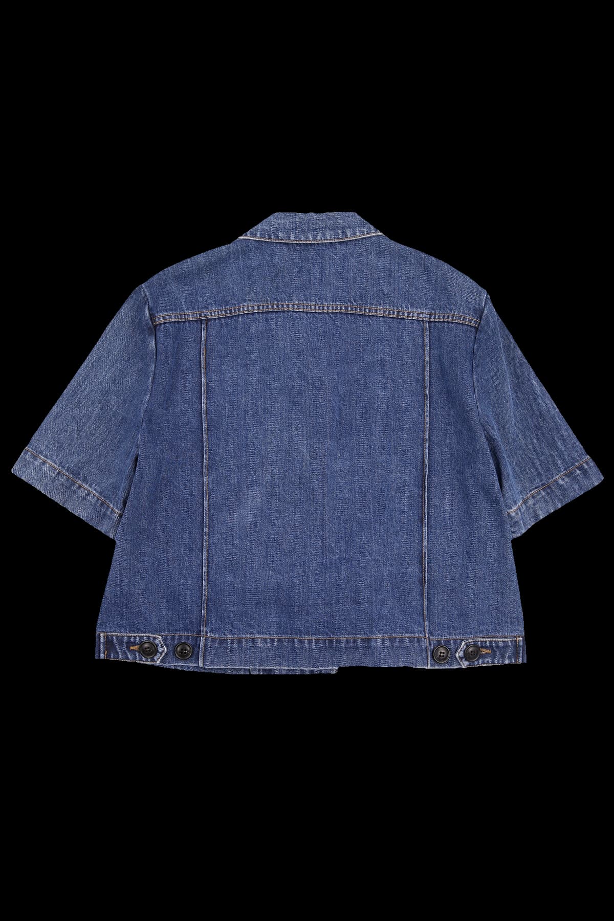 데님 카라 반팔 자켓