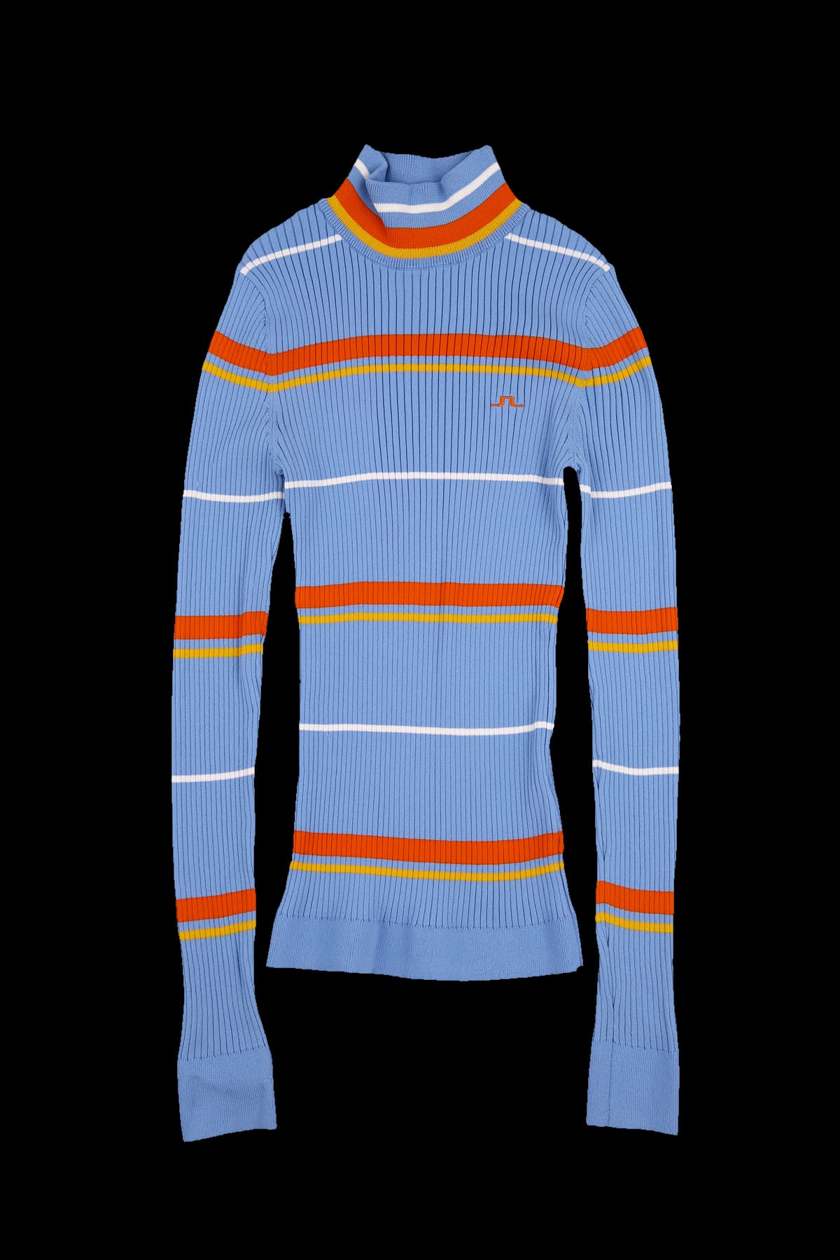 골지 하이넥 배색 니트