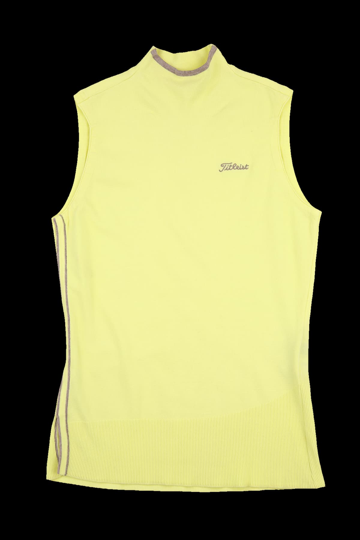 하이넥 슬리브리스 니트 