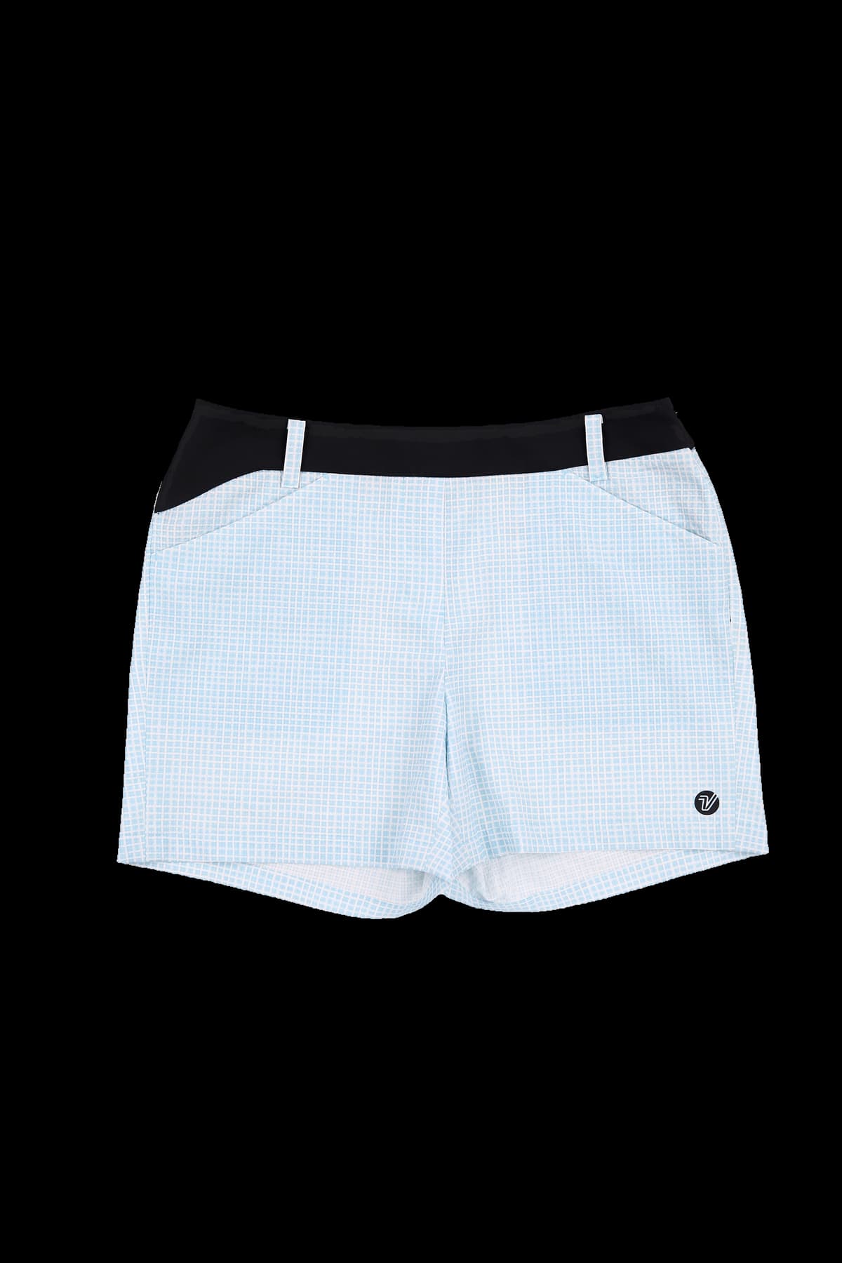 체크 배색 숏 팬츠