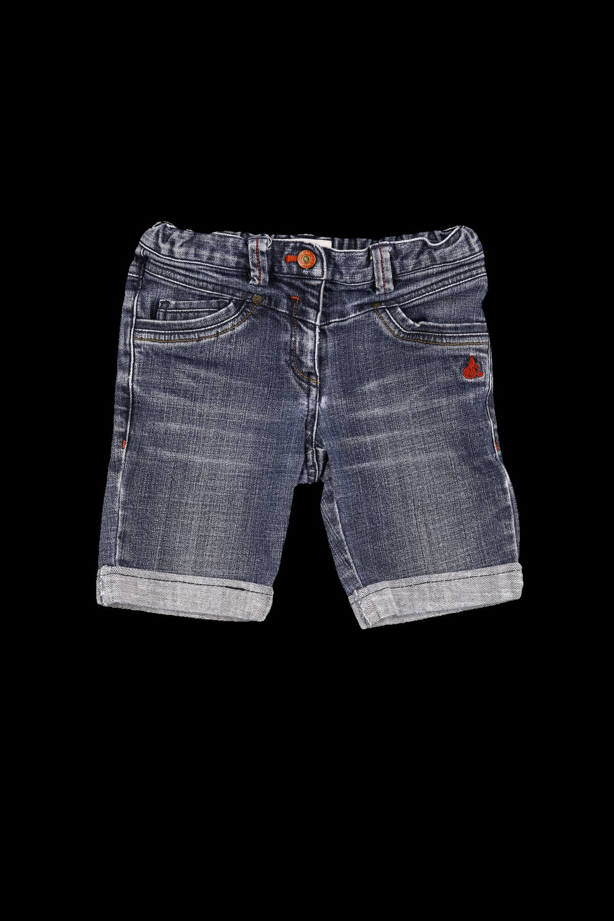 [키즈]워싱 데님 롤업 숏팬츠