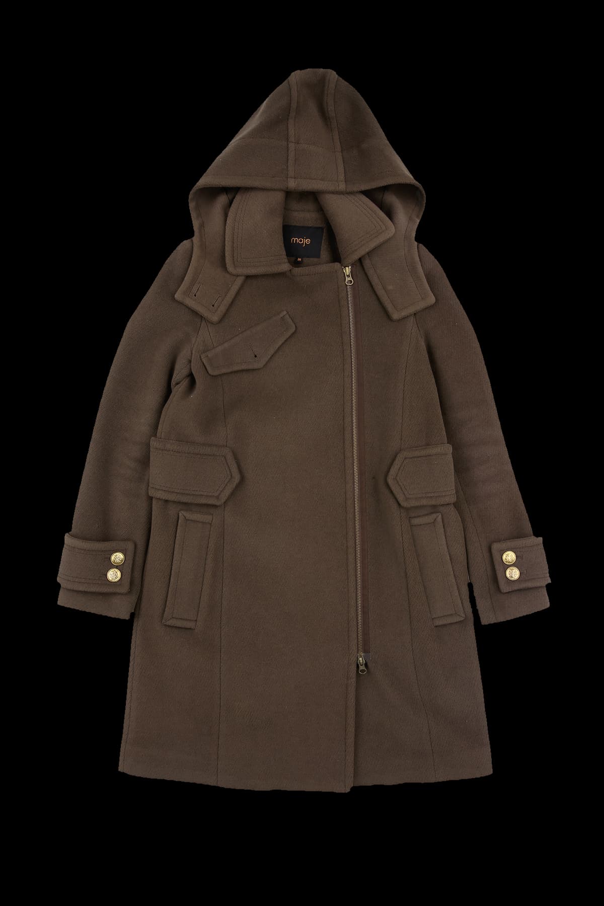 사선 지퍼 코트 