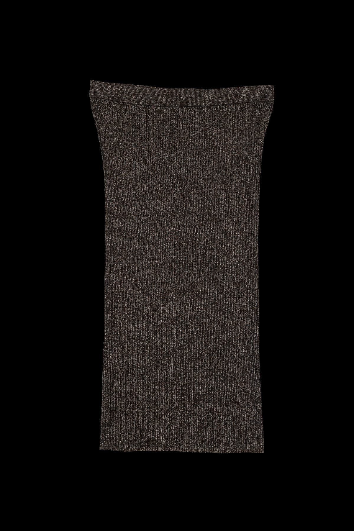 메탈릭 니트 스커트