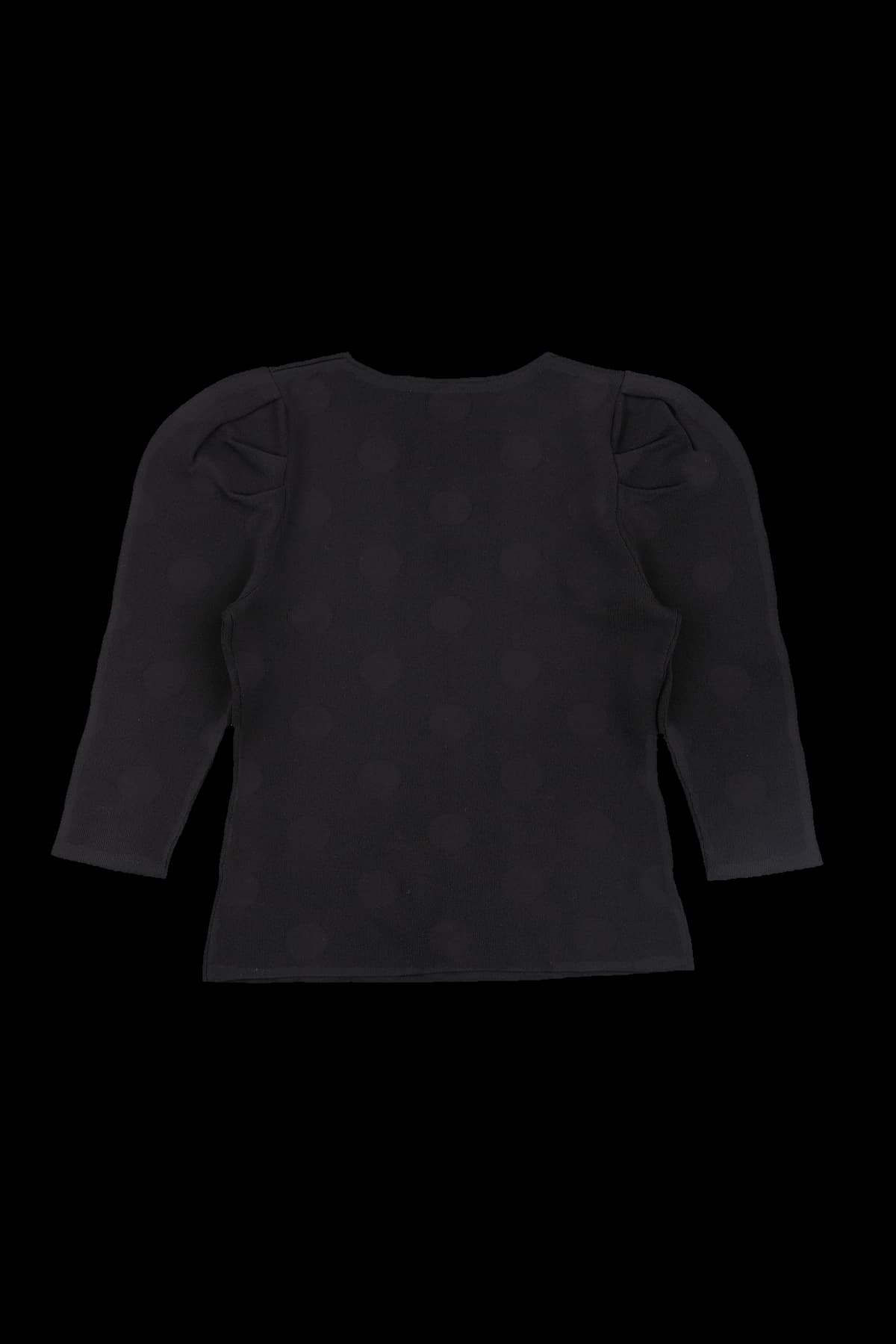 도트 패턴 브이넥 긴팔 니트