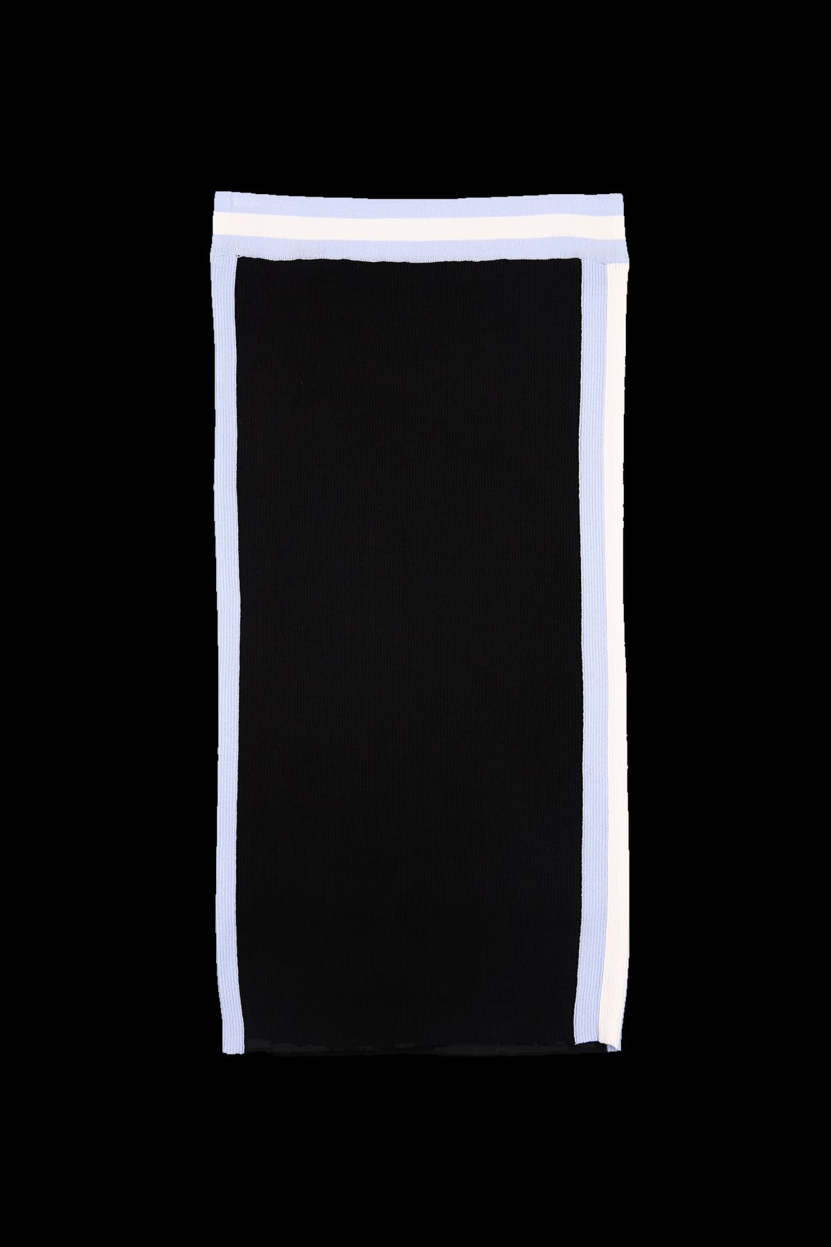 배색 라인 골지 니트 스커트