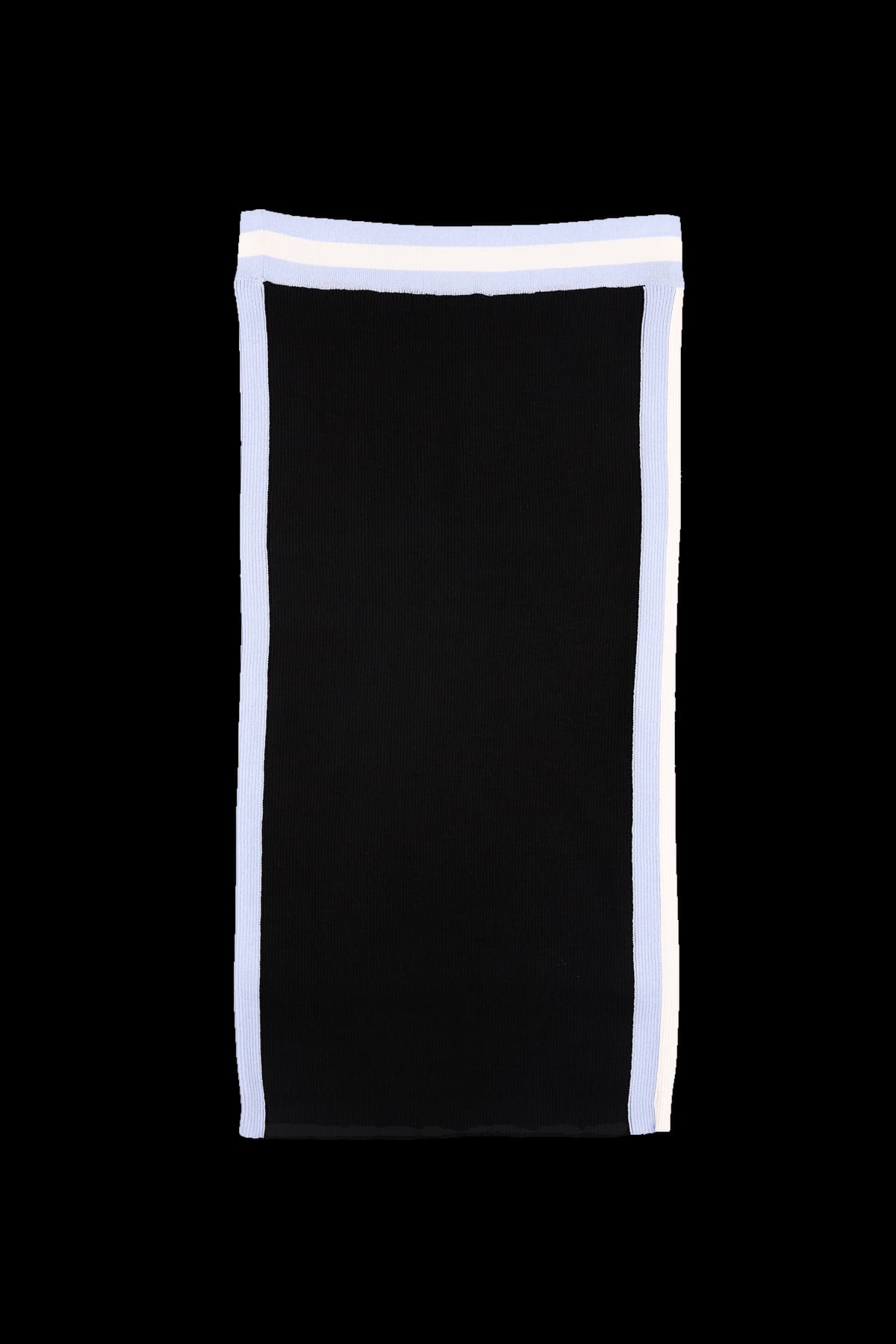 배색 라인 골지 니트 스커트