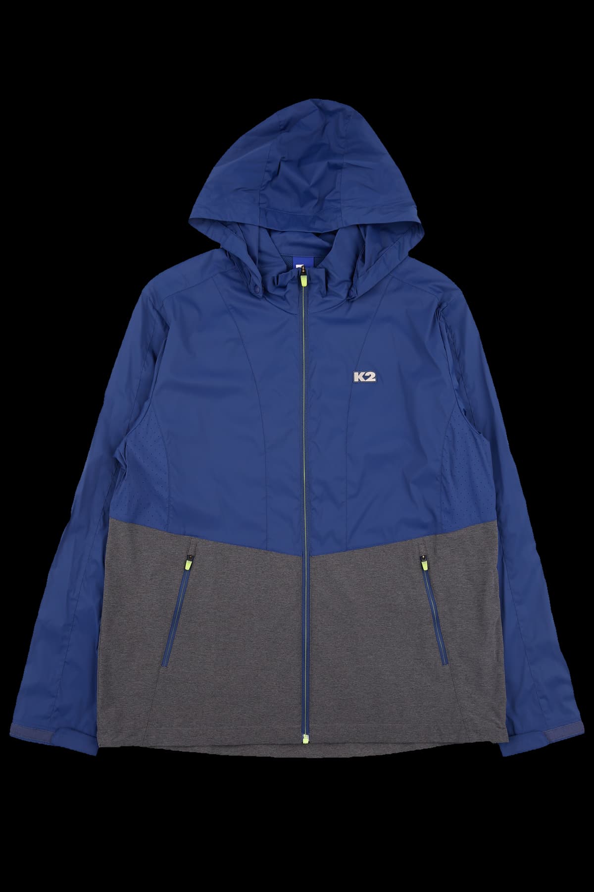 블루 그레이 배색 바람막이