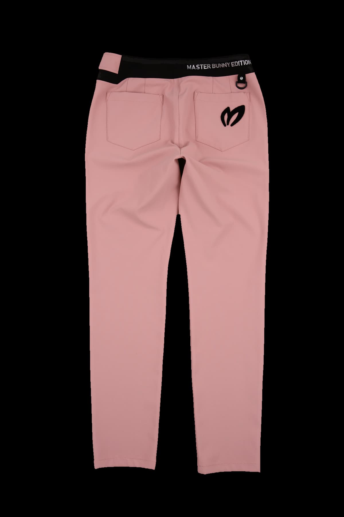 배색 벨티드 스트레이트 팬츠