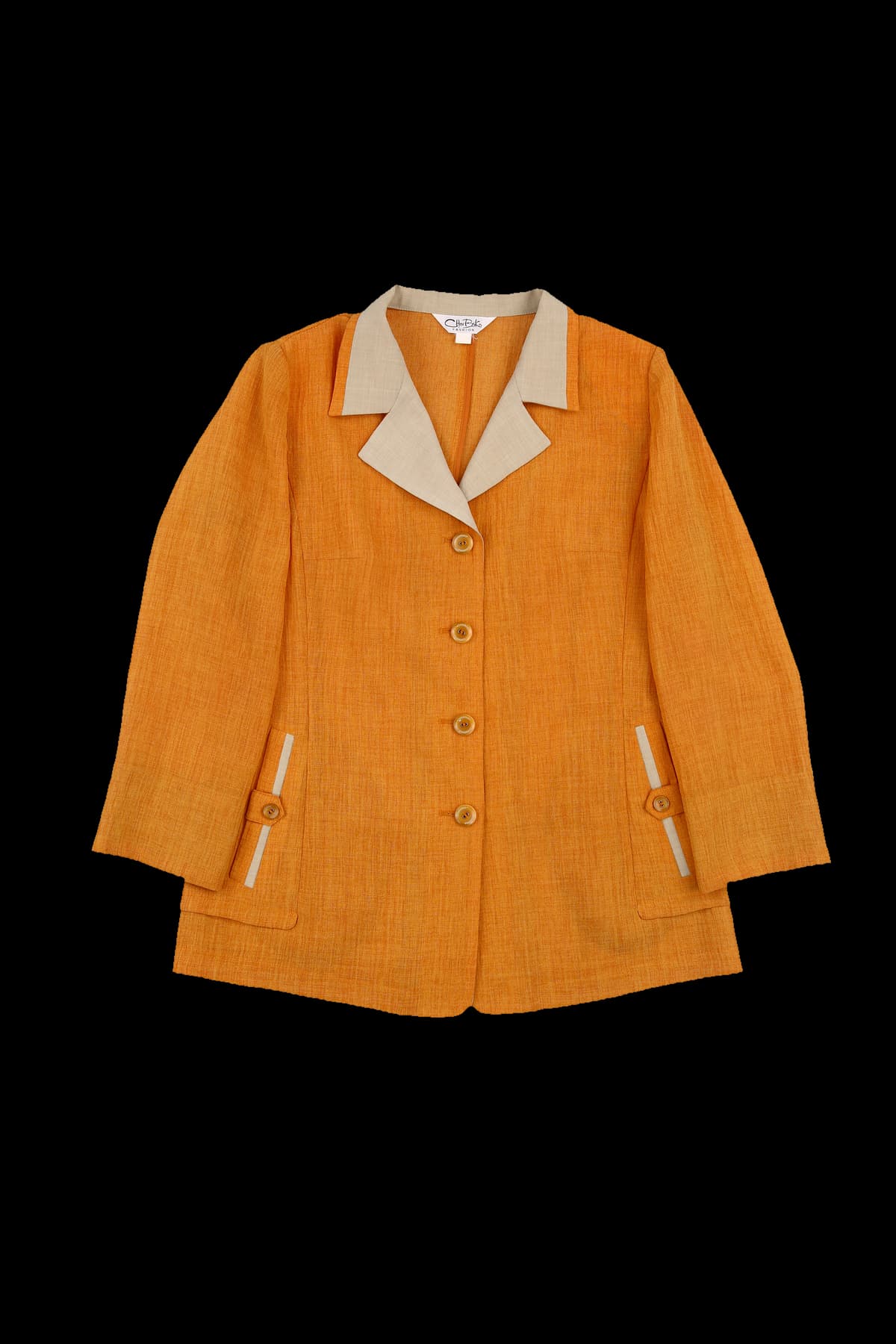 배색 라인 카라 자켓