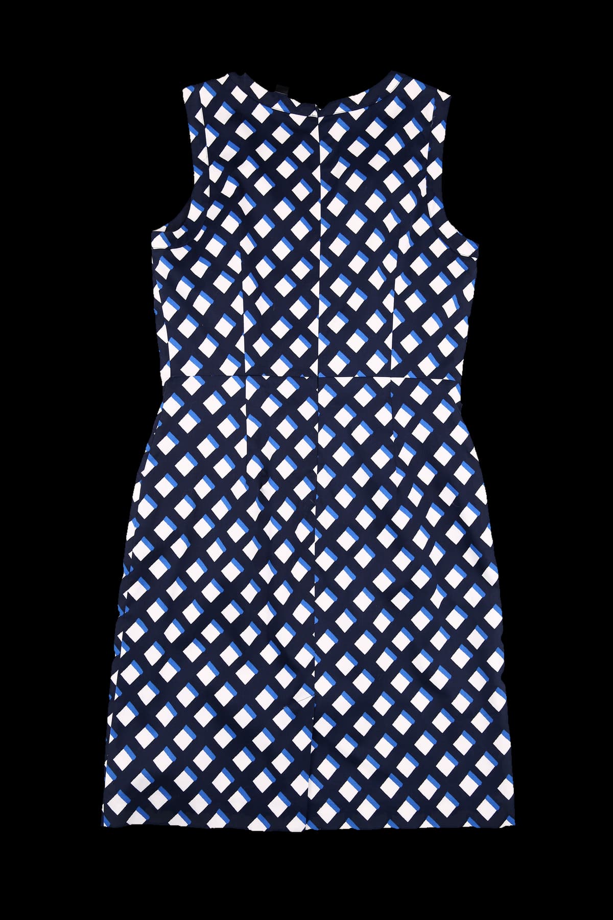 스퀘어 패턴 슬리브리스 원피스