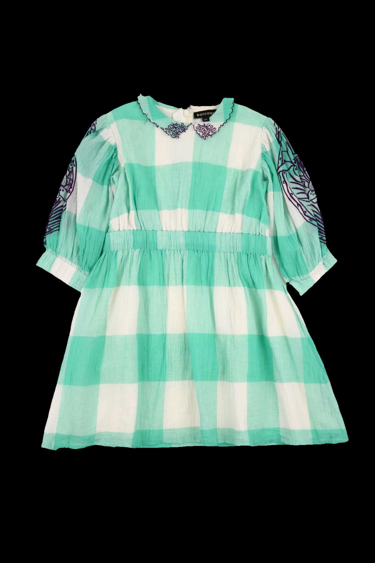 [키즈] 체크 자수 원피스 