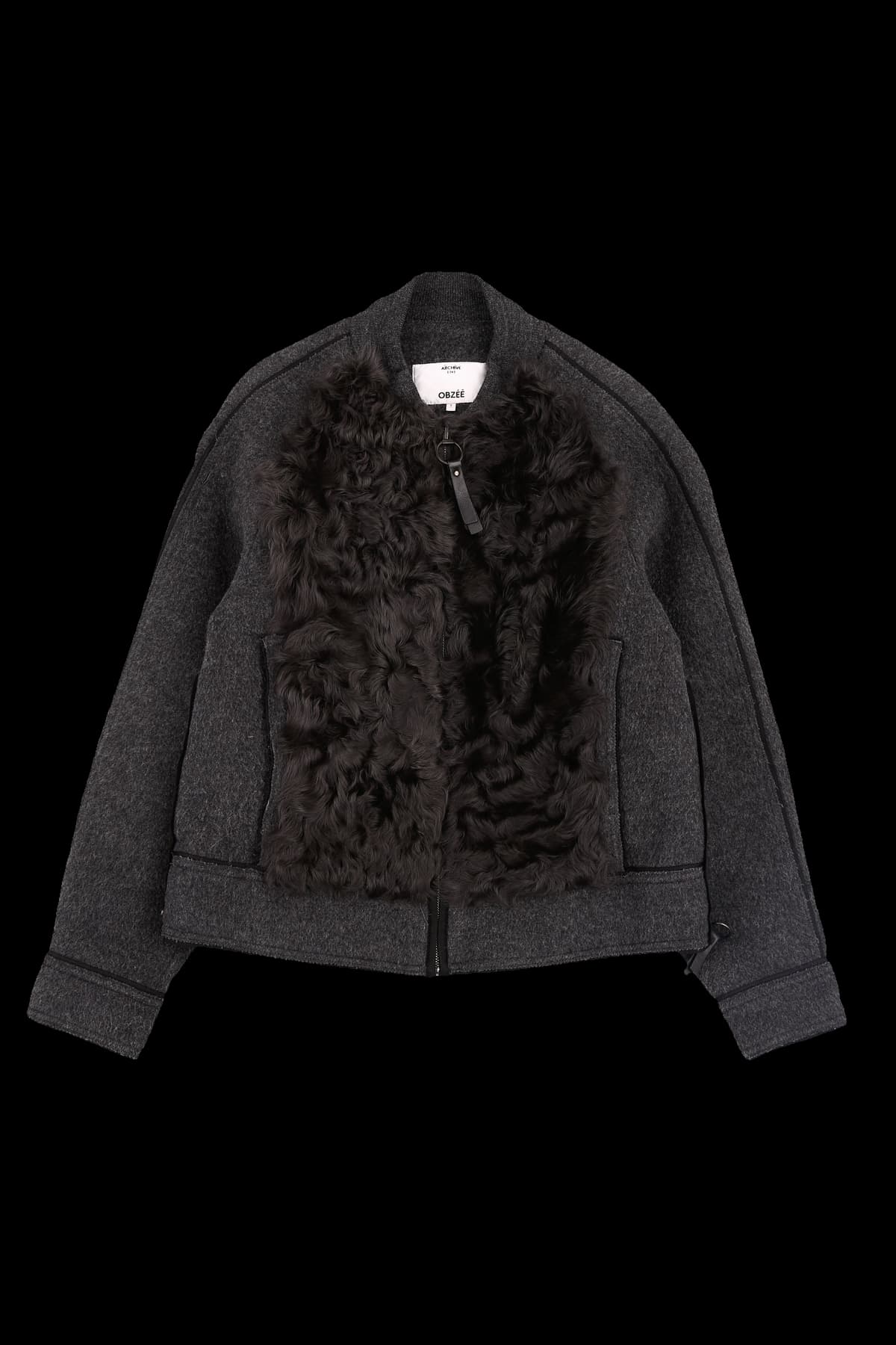 캣 자수 울 집업 자켓