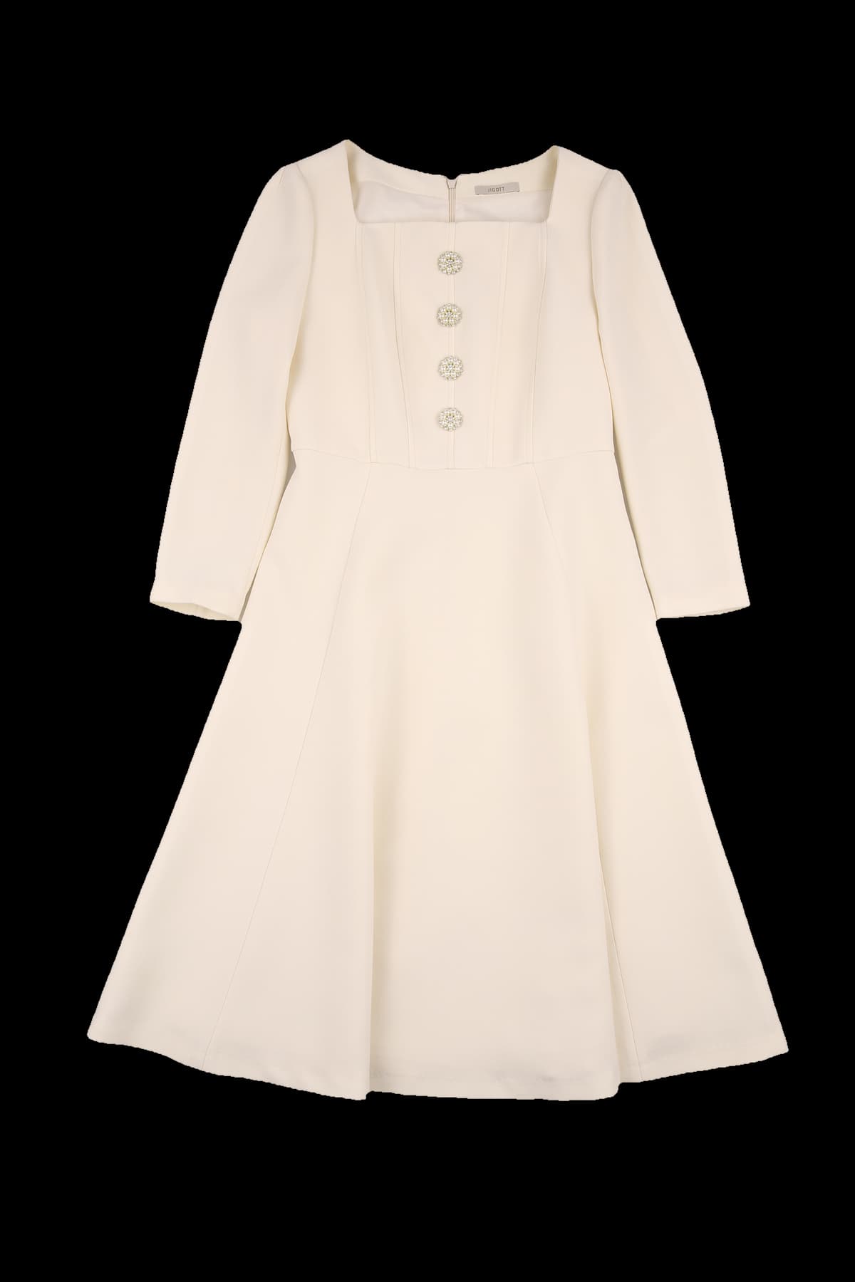 펄 버튼 스퀘어넥 원피스