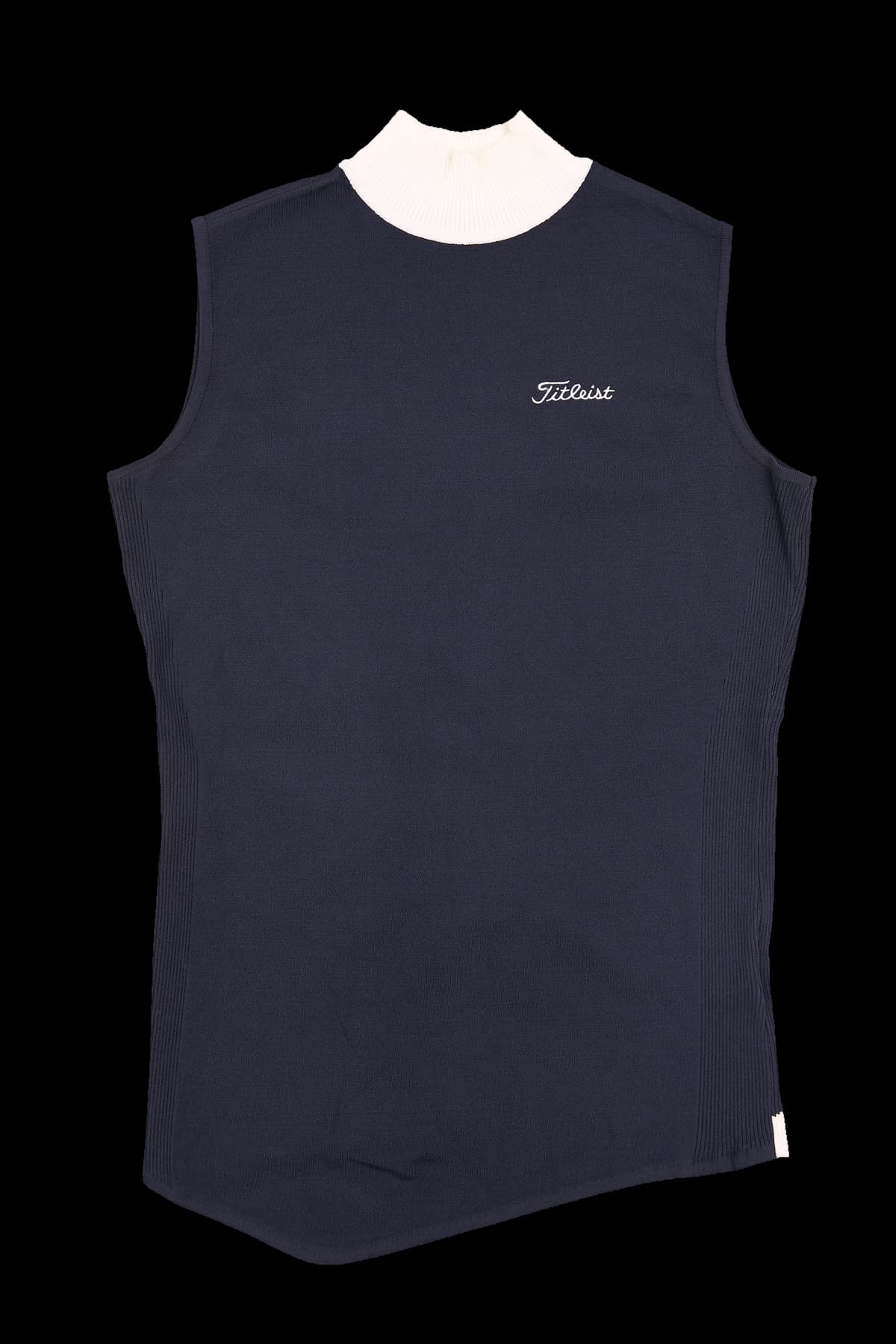 하이넥 슬리브리스 니트