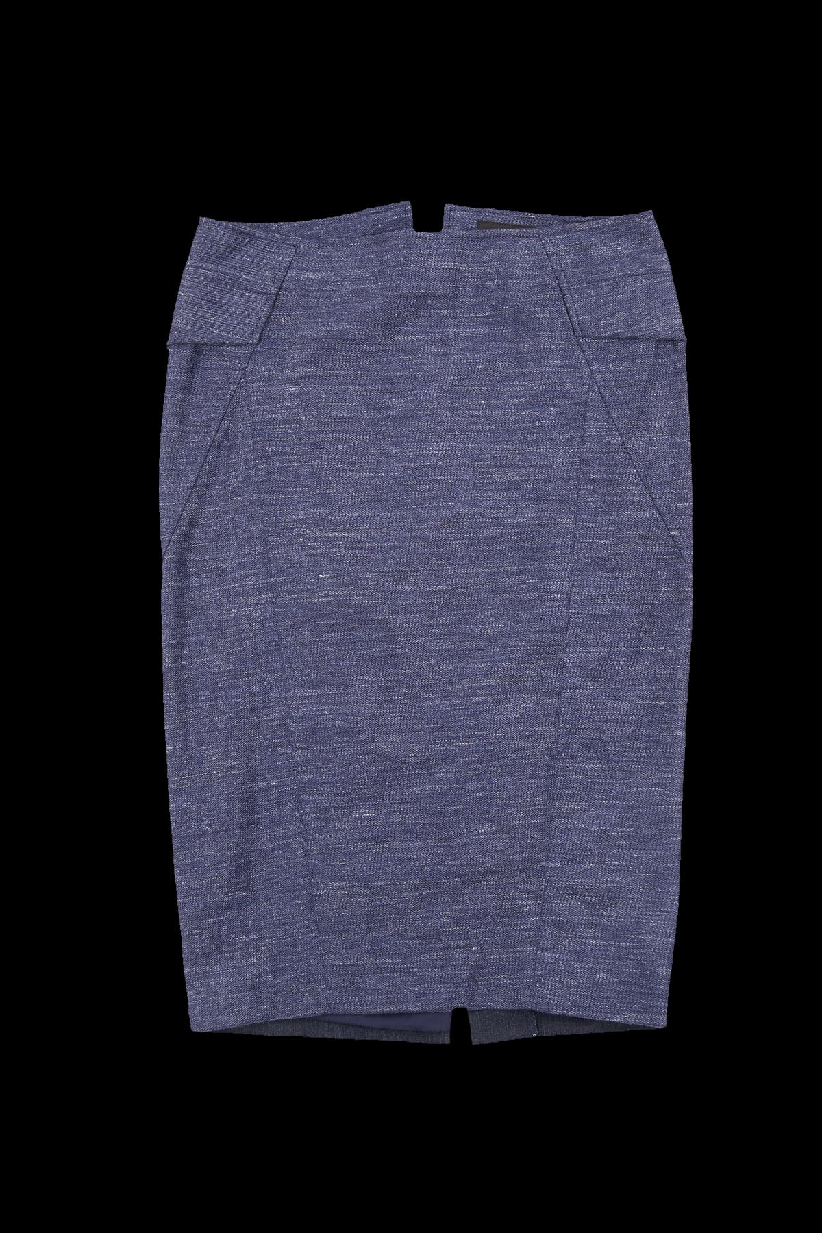 데님 블루 미디 스커트