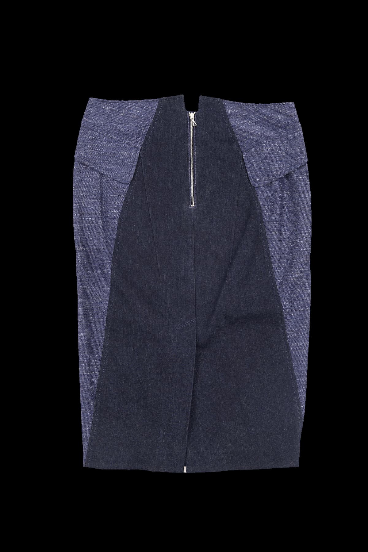 데님 블루 미디 스커트