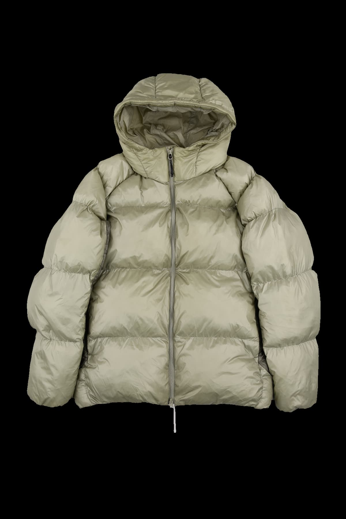 배색 베이직 숏 패딩