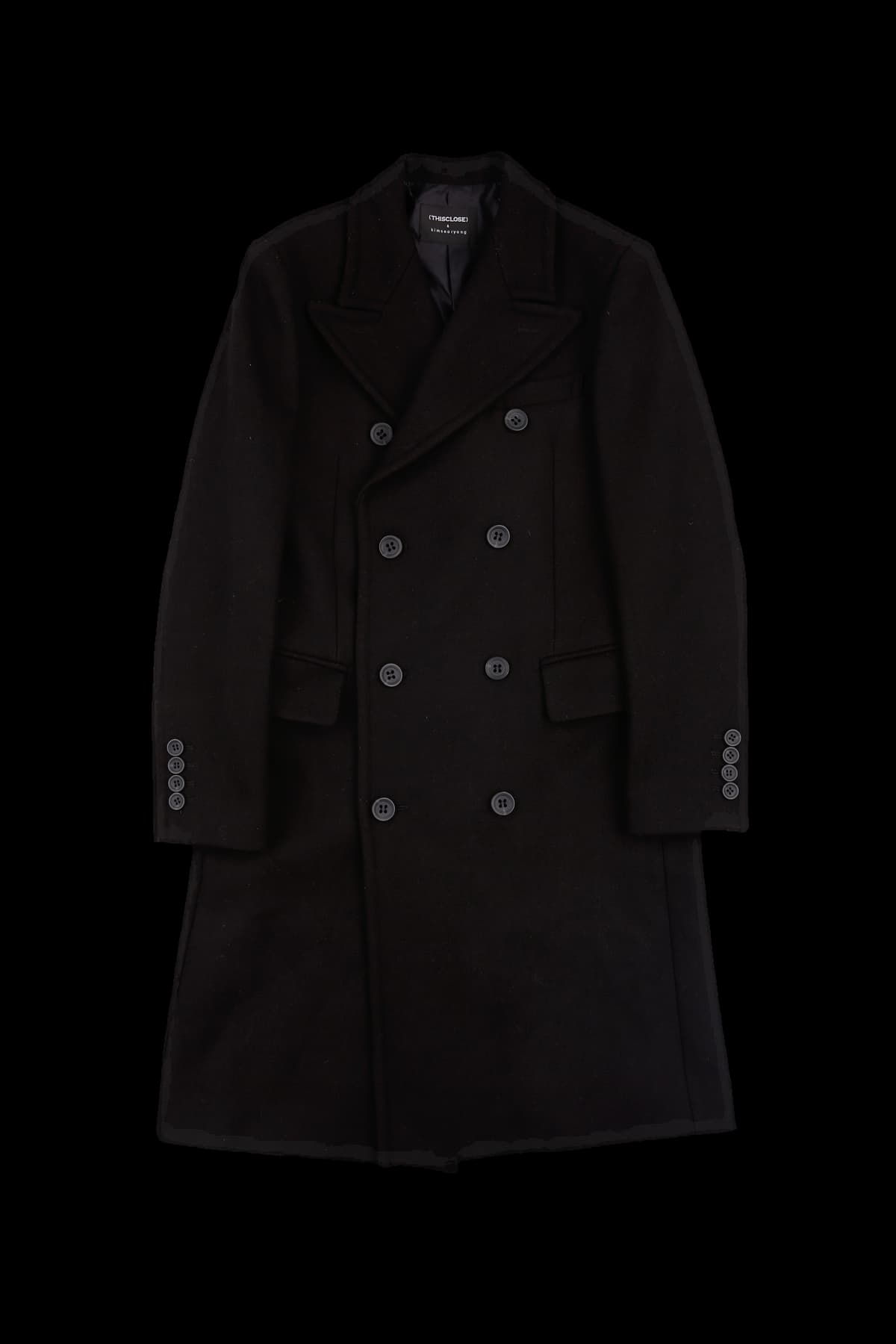 [남성]더블 버튼 미디 코트 