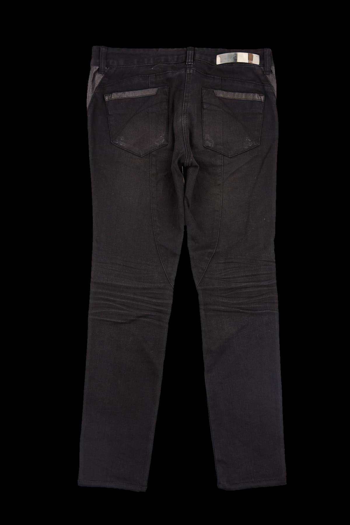 스터드 장식 데님 롱팬츠