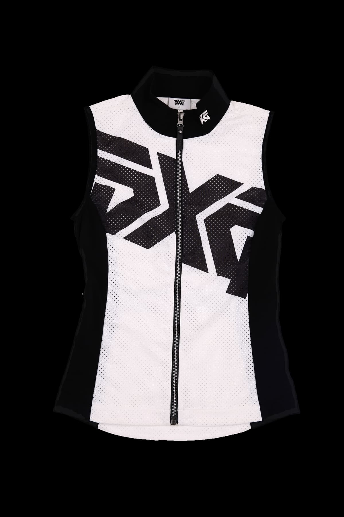 펀칭 슬리브리스 집업 베스트