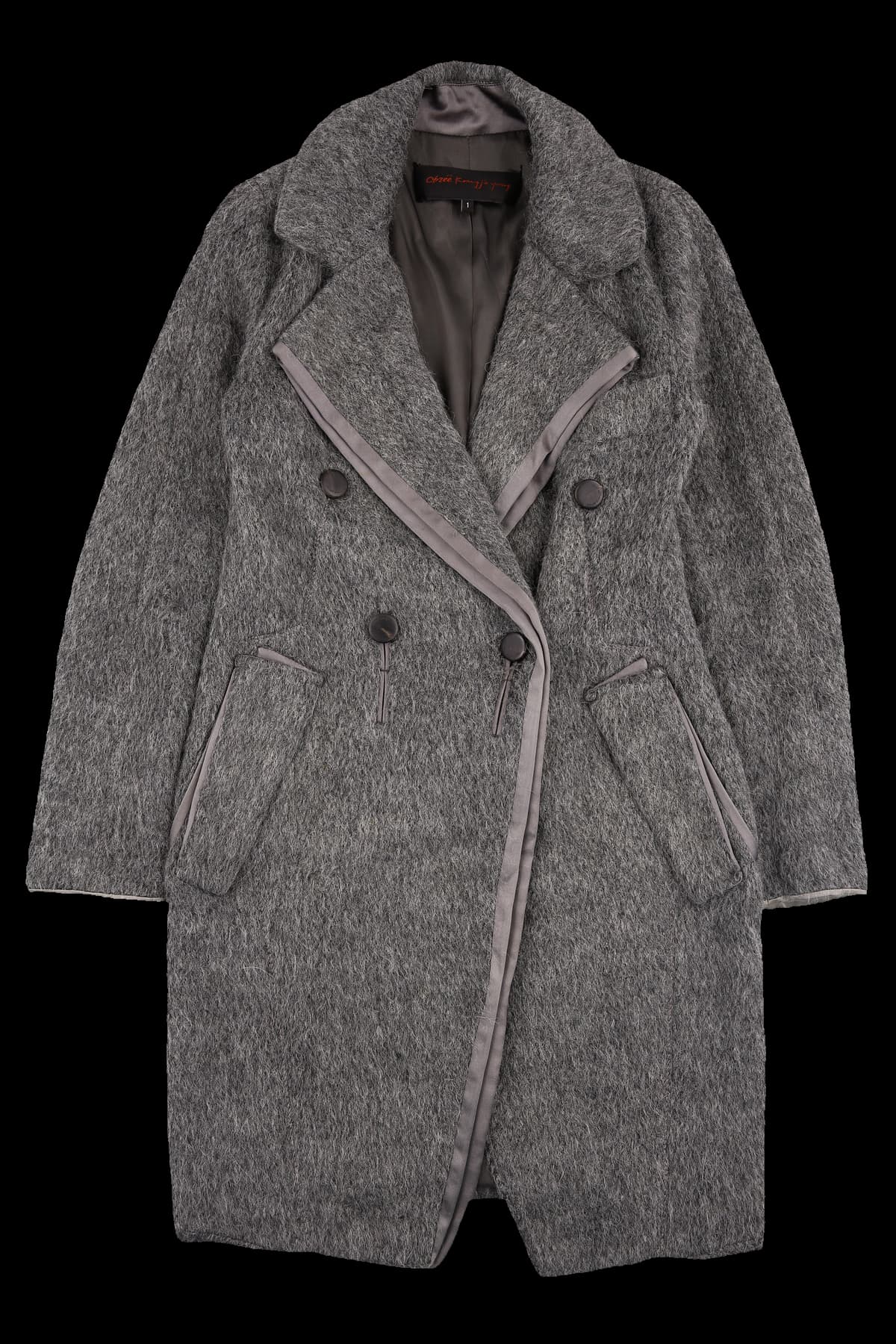 울 더블 버튼 카라 코트