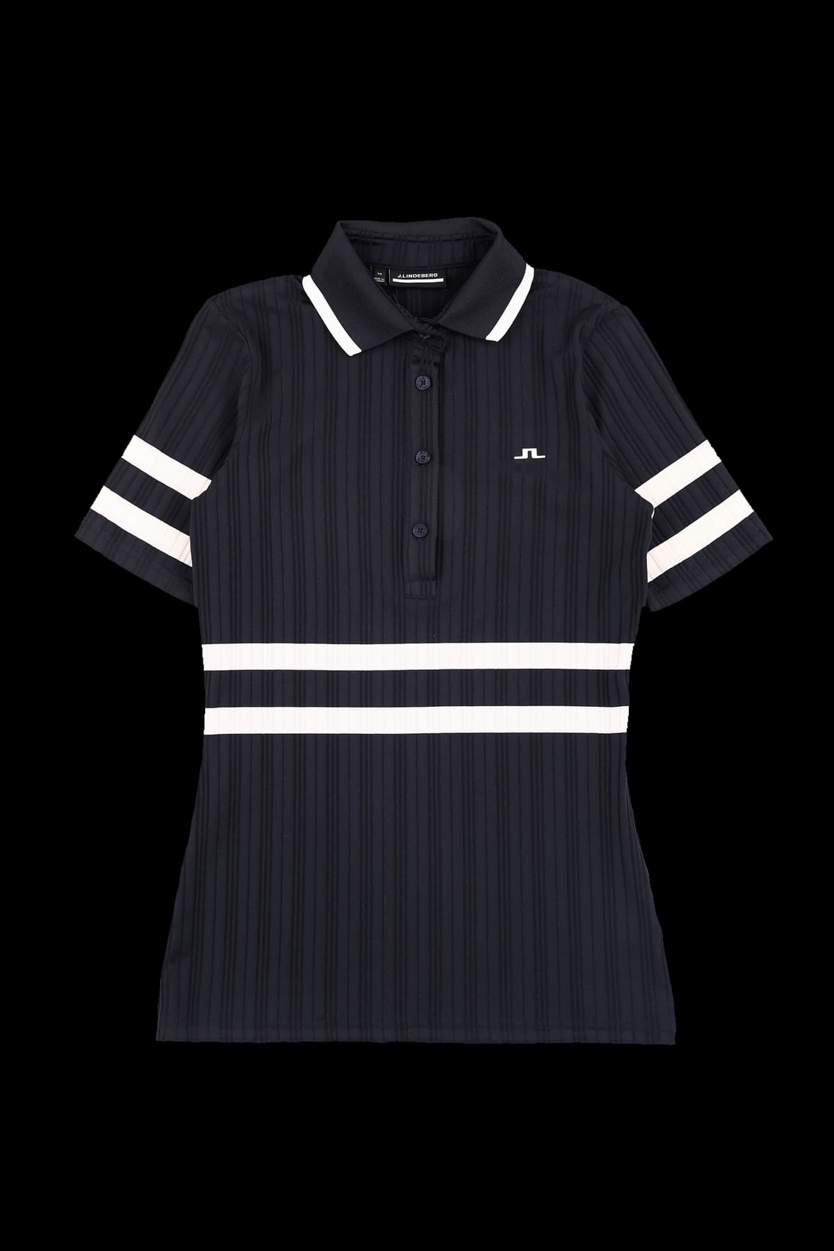 골지 배색 카라 티셔츠