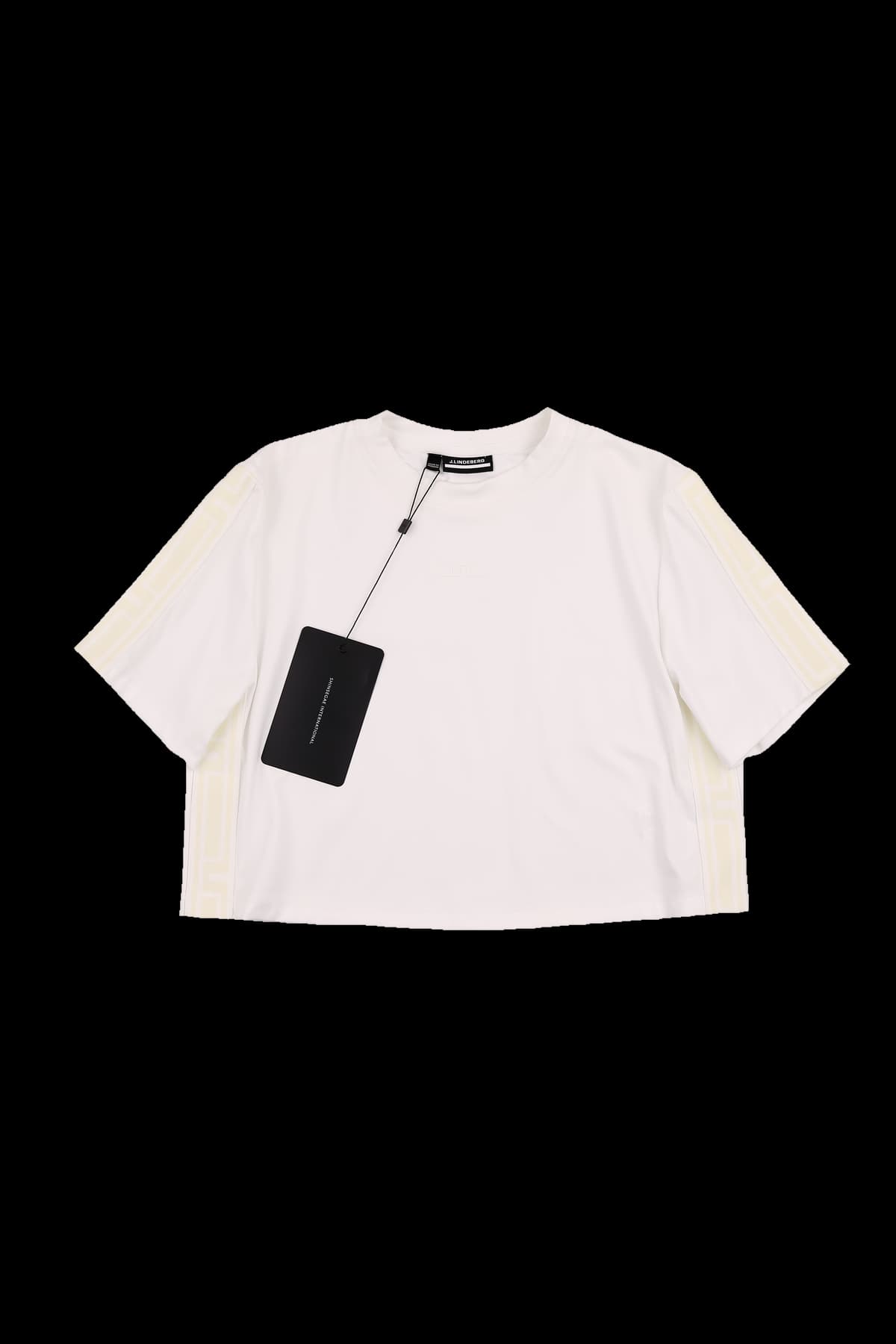 [새상품] 소매 배색 라운드 티셔츠