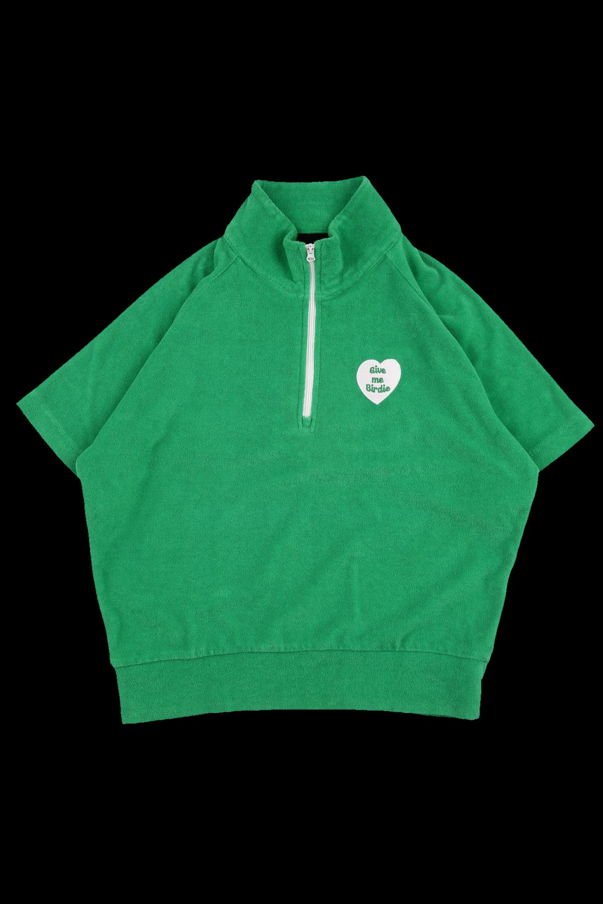 테리 하프 집업 반팔