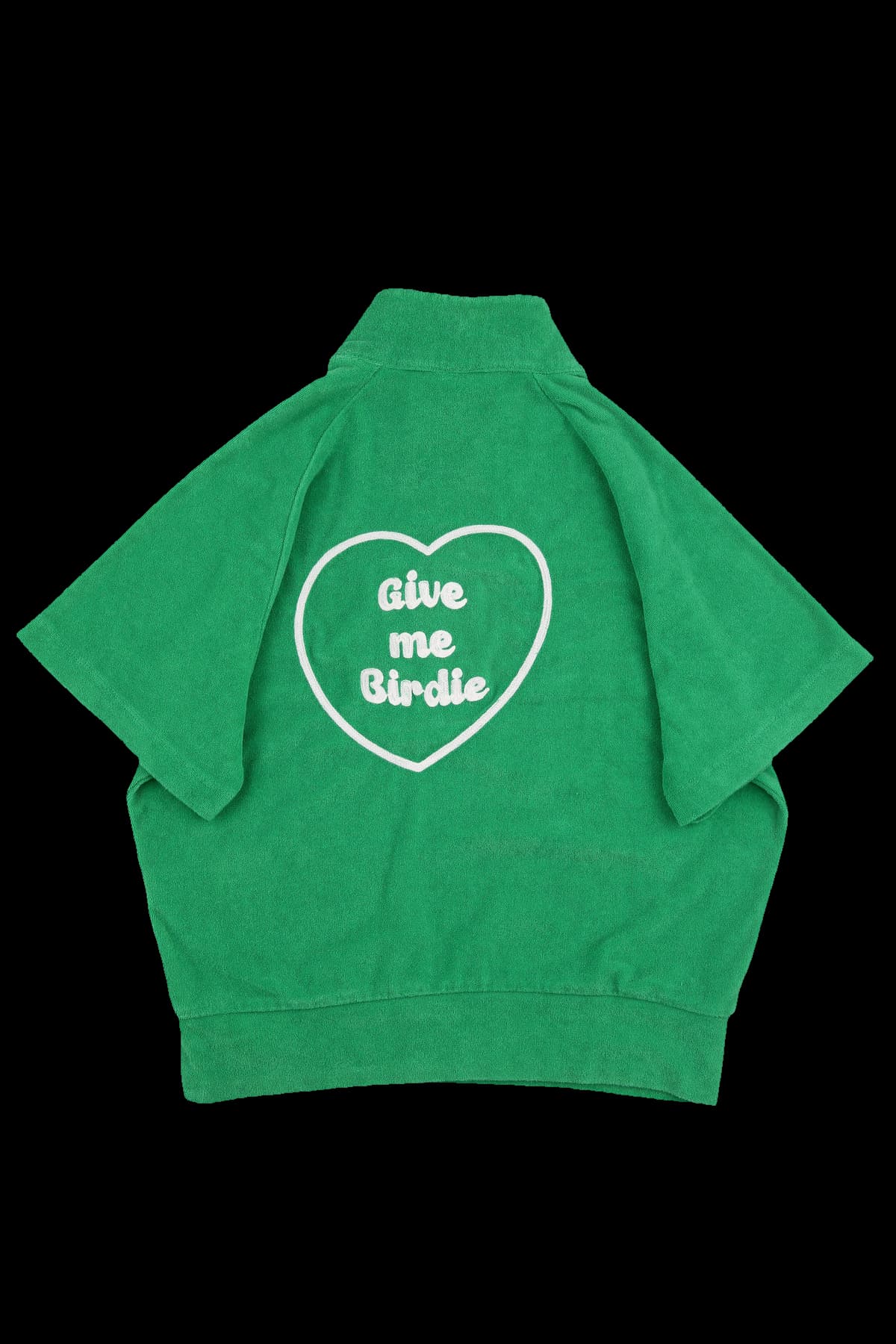 테리 하프 집업 반팔