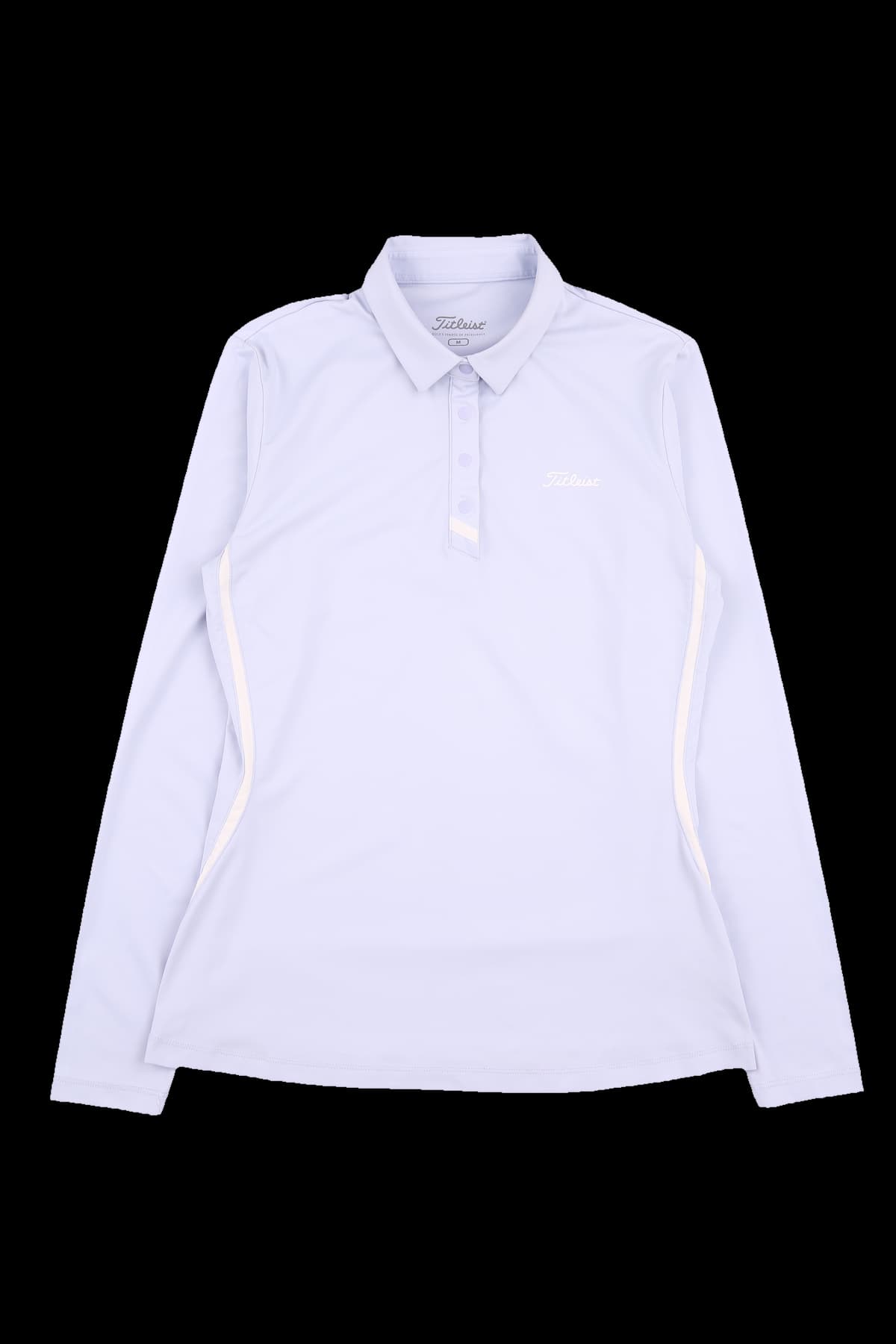 로고 배색 라인 카라 긴팔 티셔츠